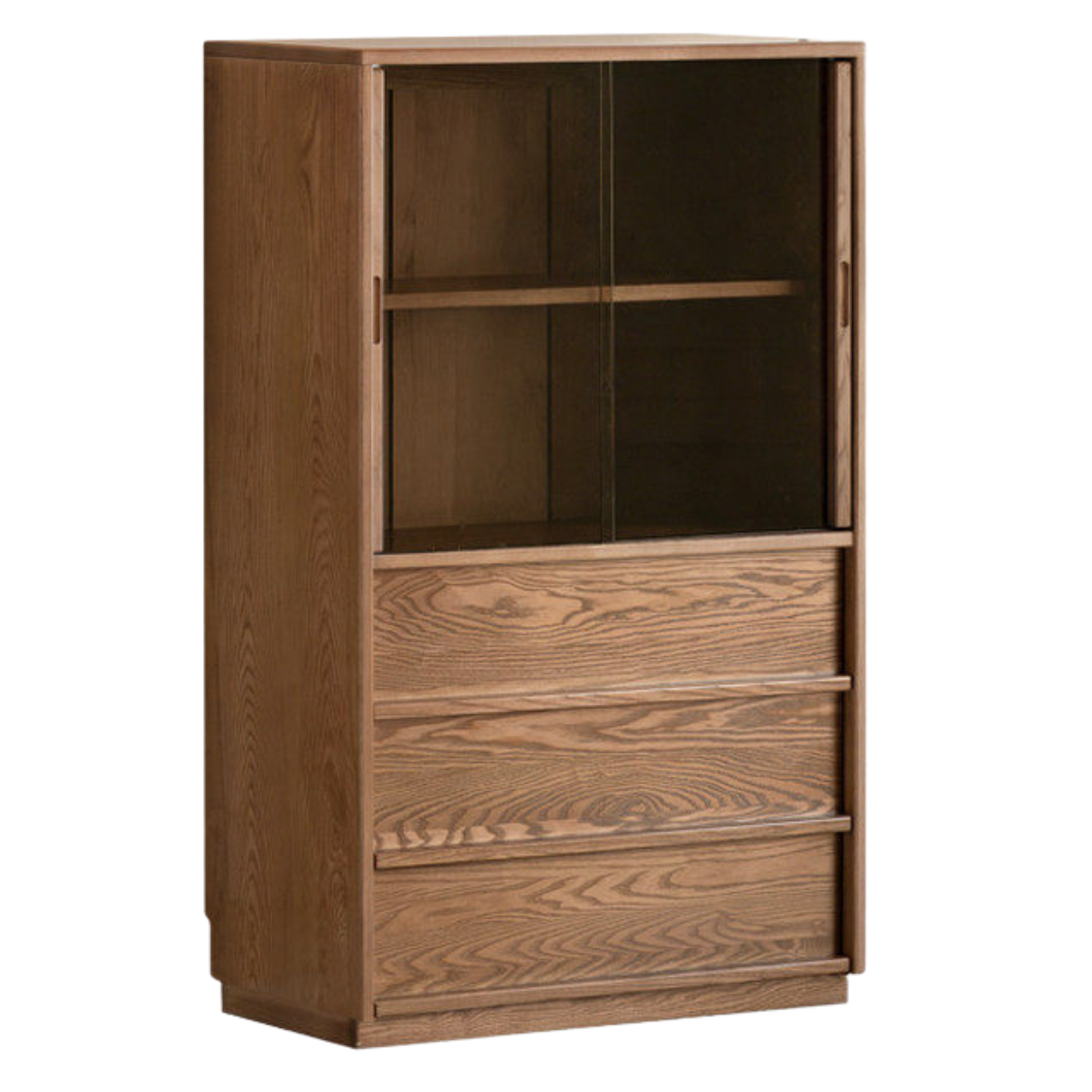 White Ash Solid Wood Side Cabinet with Italian Light Luxury Style