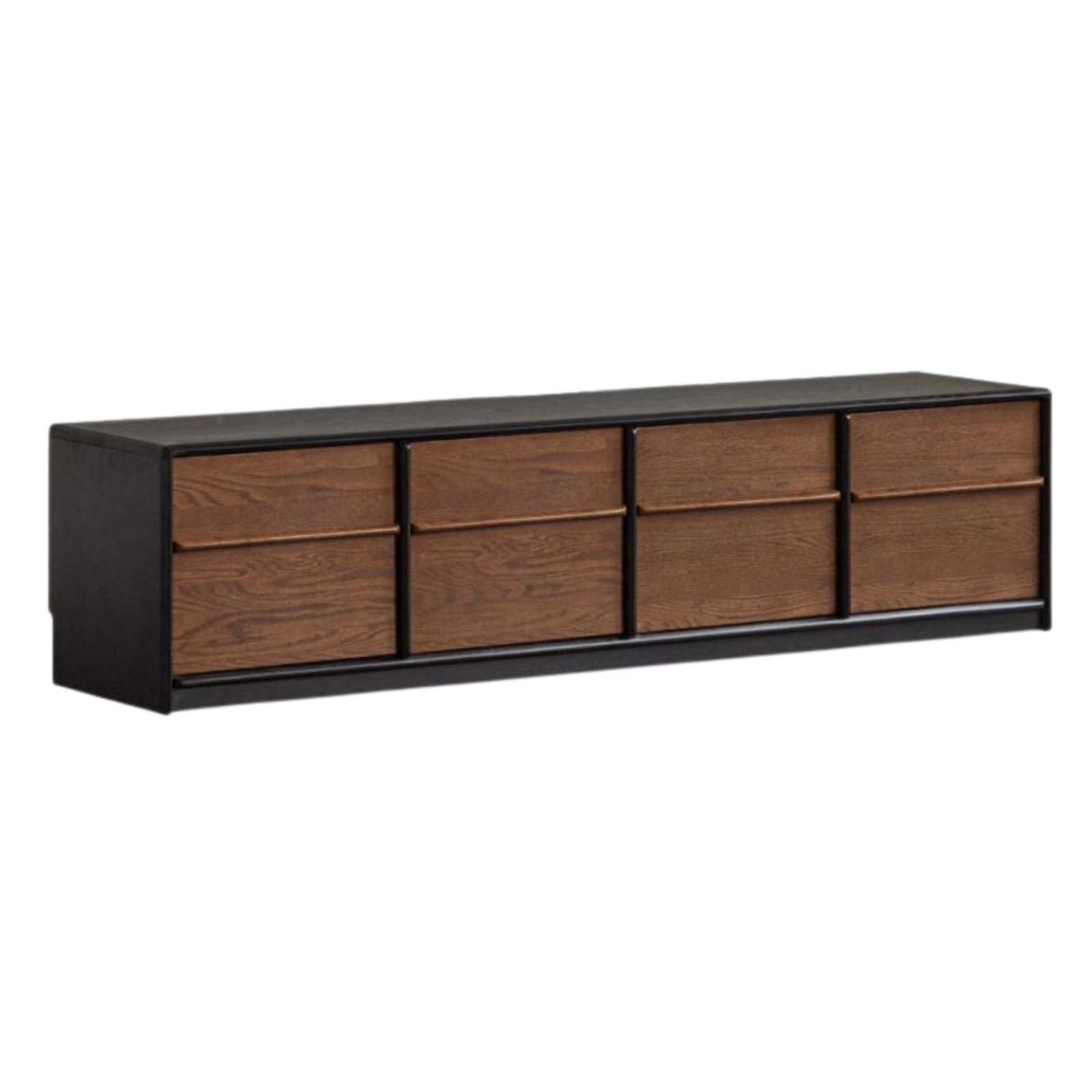 Oak Solid Wood Floor Standing TV Cabinet with Italian-Inspired Skeleton Line