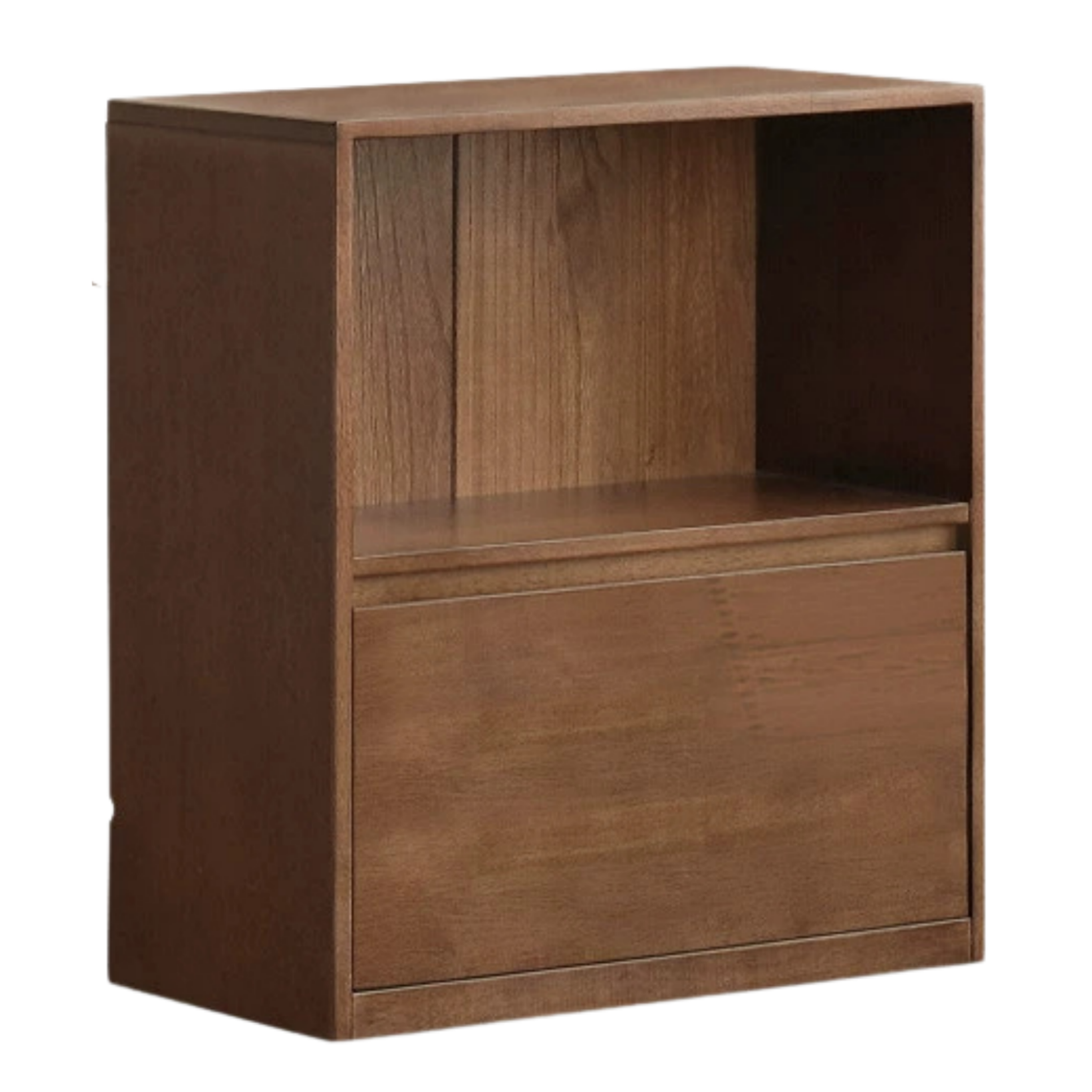 Solid Rubberwood Wall-Mounted Combination Bookcase