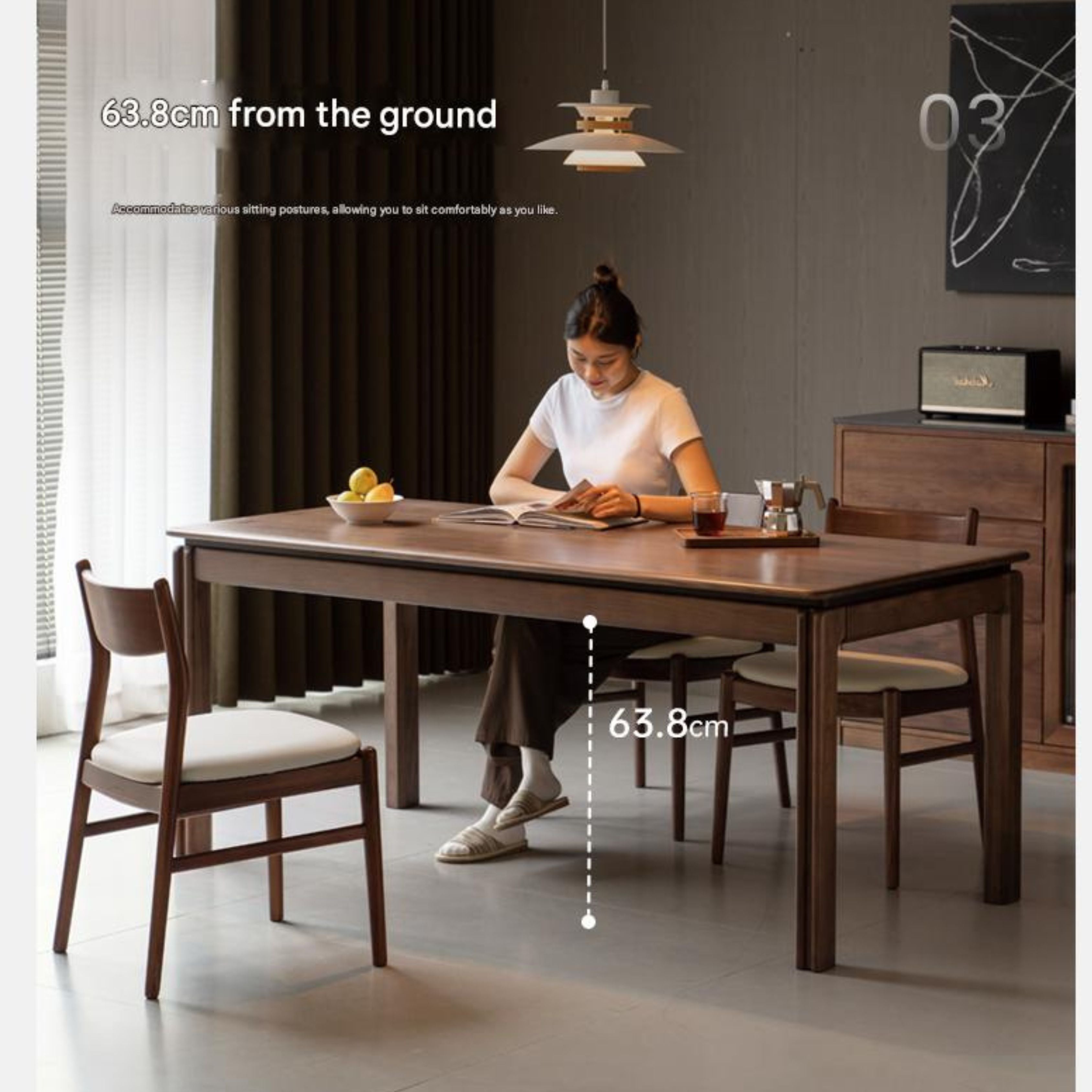 Oak Solid Wood Light Luxury Dining Table