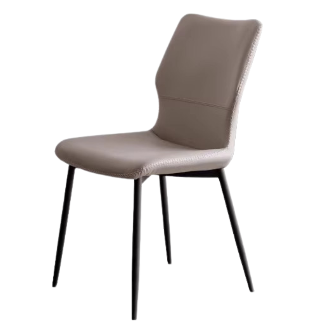Set 4 pcs Leather Organic Light Luxury Soft Chair