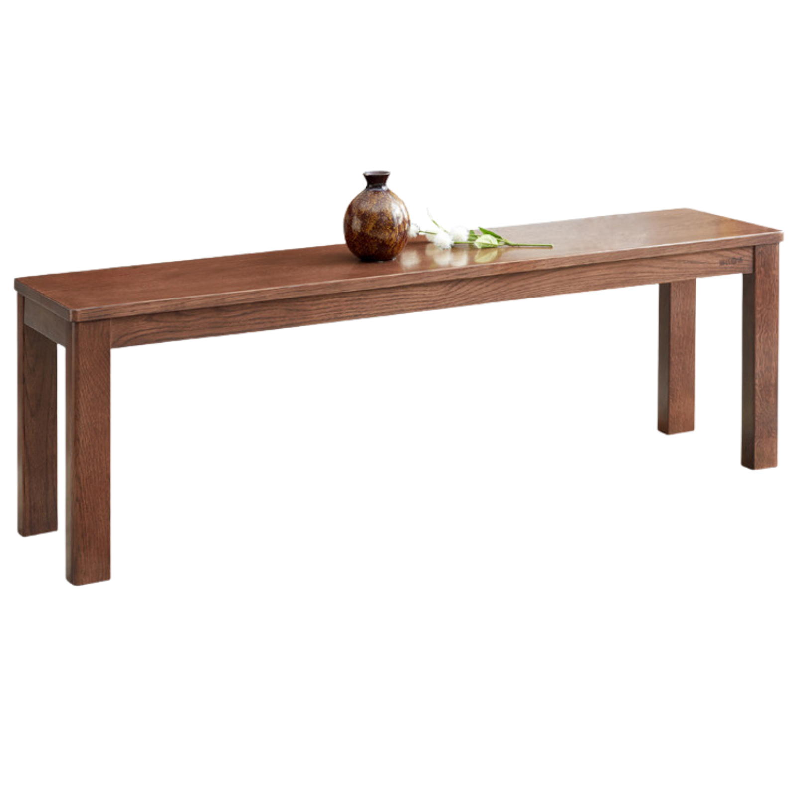 Black Walnut, Oak, Sandalwood, Ash, Solid Rubberwood Nordic Long Bench