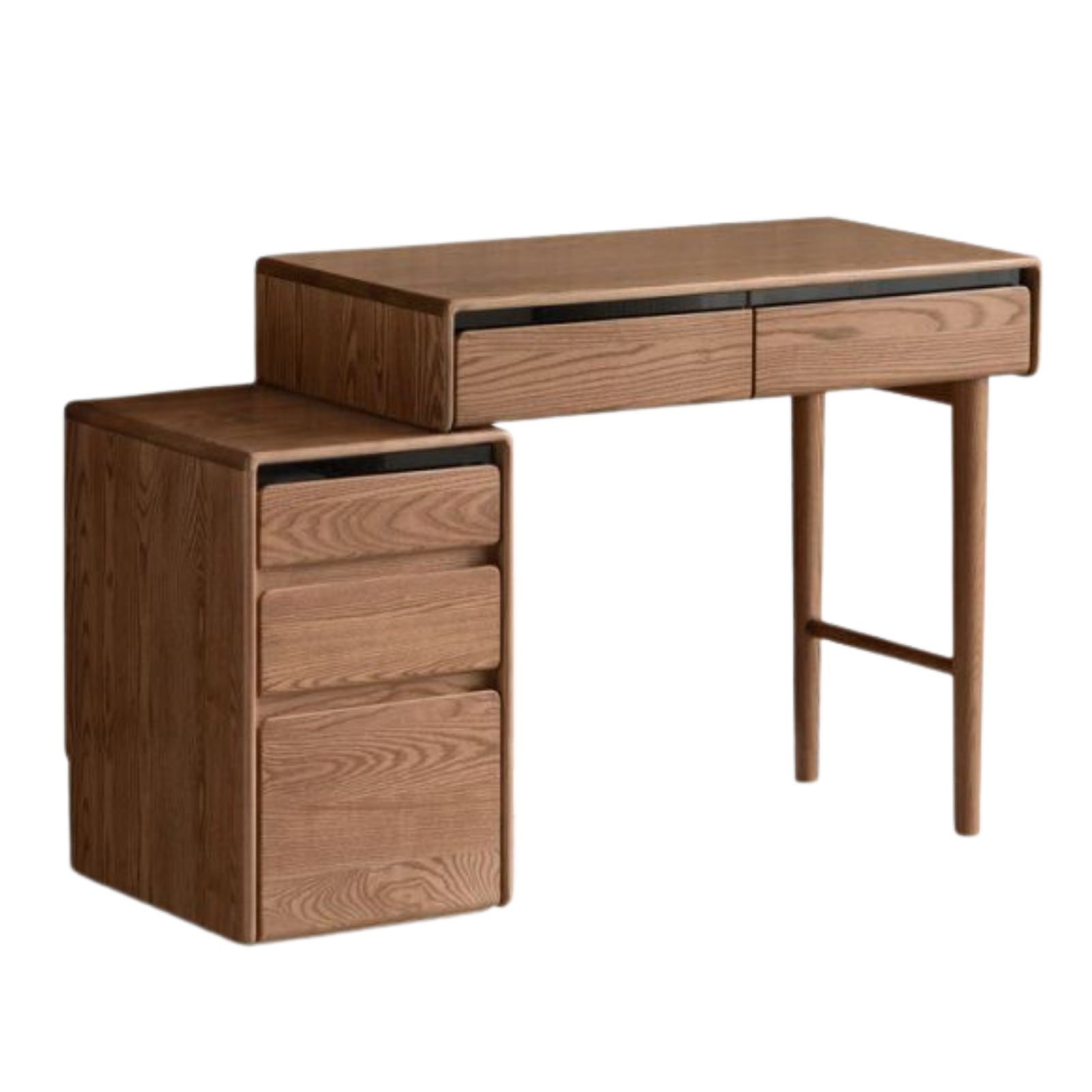 Ash Solid Wood Modern Vanity Table with Extendable Feature