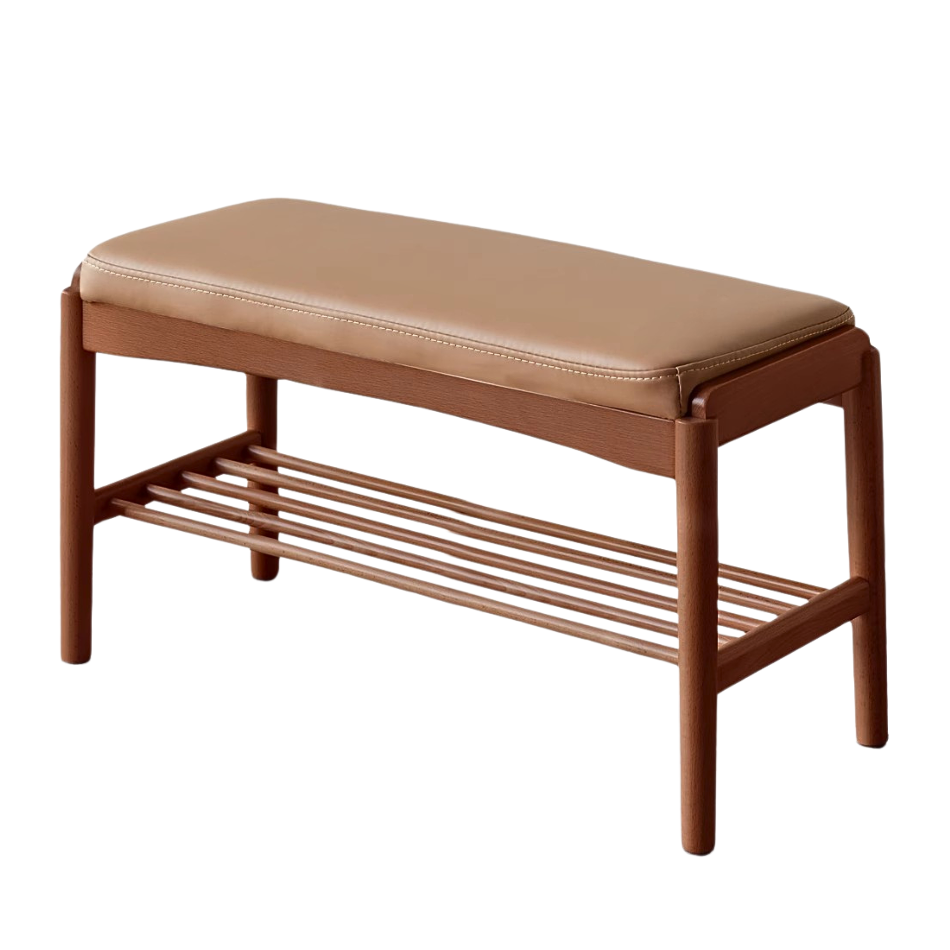 Back Walnut, Oak, Beech, Cherry Solid Wood Shoe Storage Bench