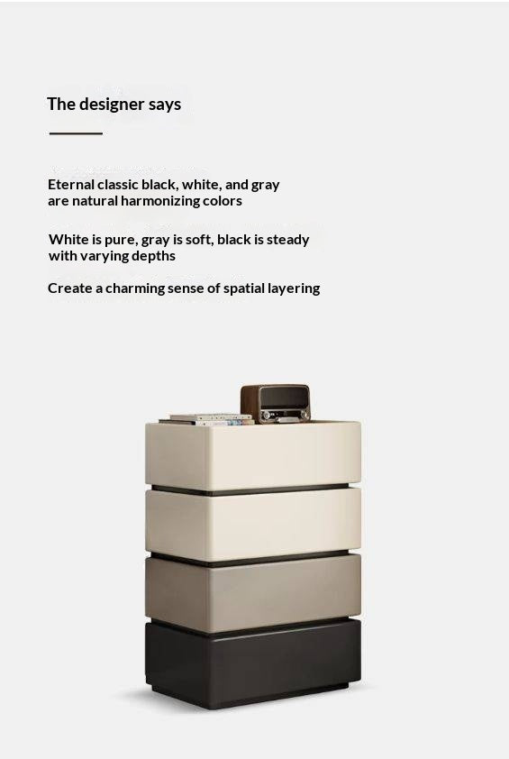 Oak, Ash Solid Wood, Solid RubberWood Light Luxury Side Cabinet