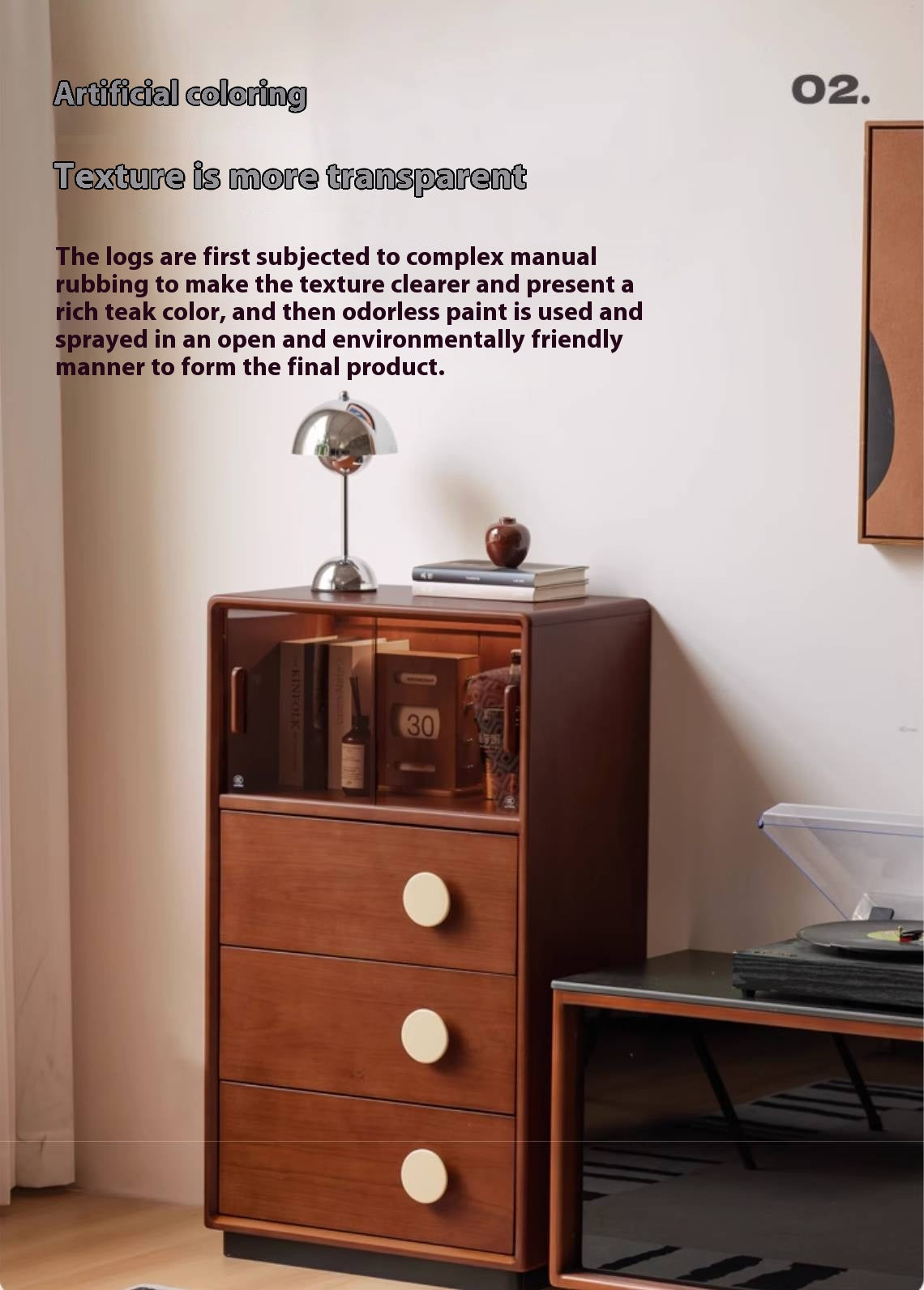 Poplar Solid Wood Middle Ages Side Cabinet.