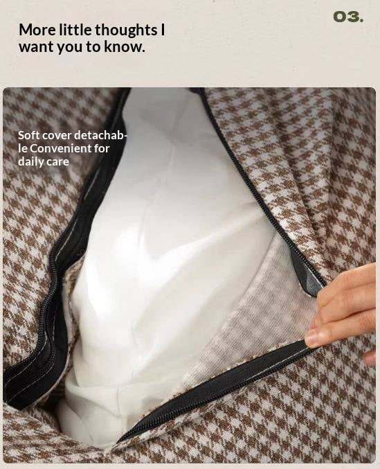 Beech Solid Wood Mid-Century Rocking Accent Chair with Houndstooth Cushion