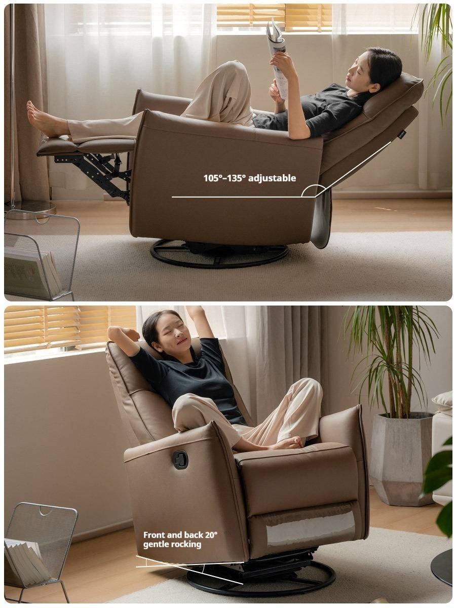 Genuine Leather Swivel Recliner Chair