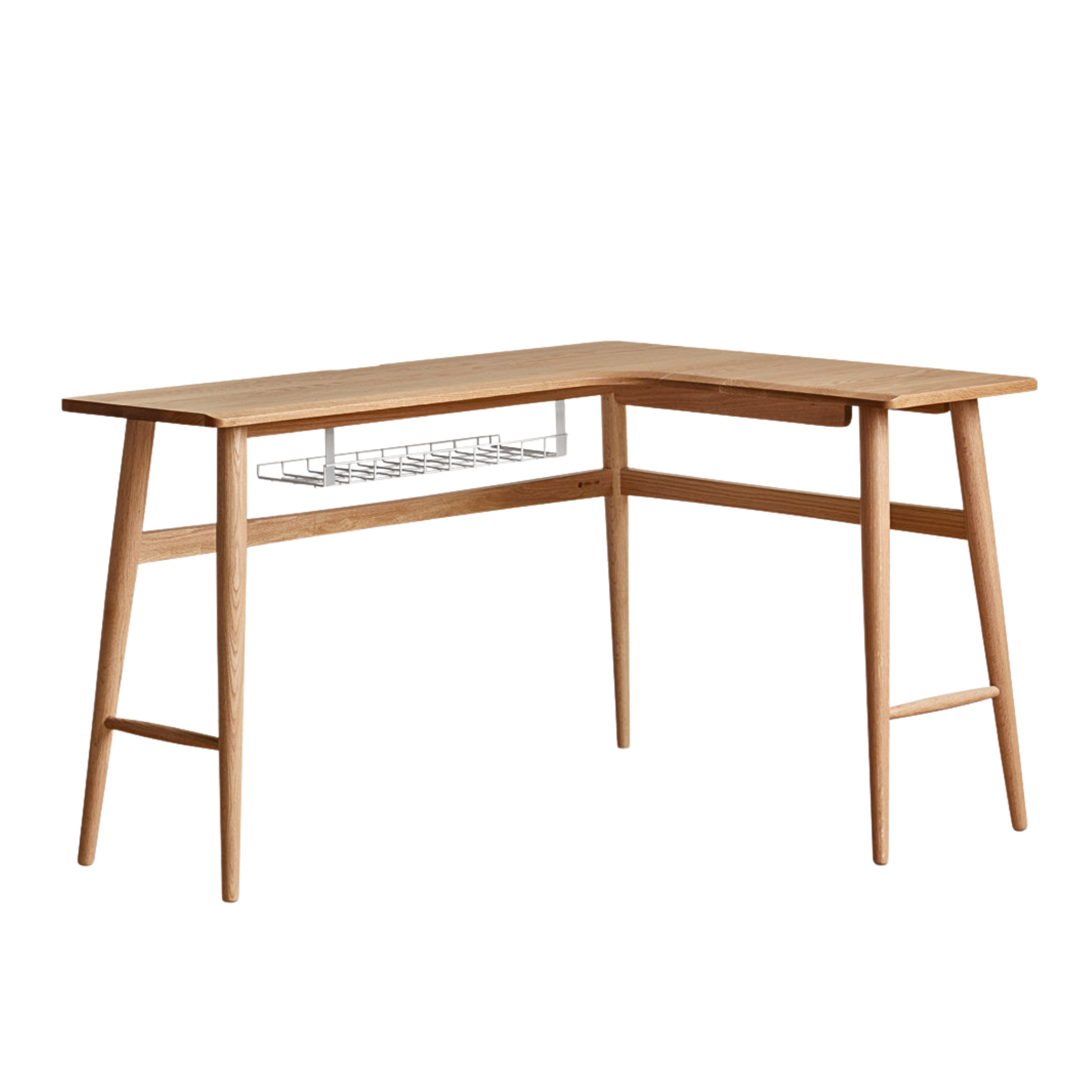 Oak, Rubberwood Solid Wood Corner Table Study Office Desk