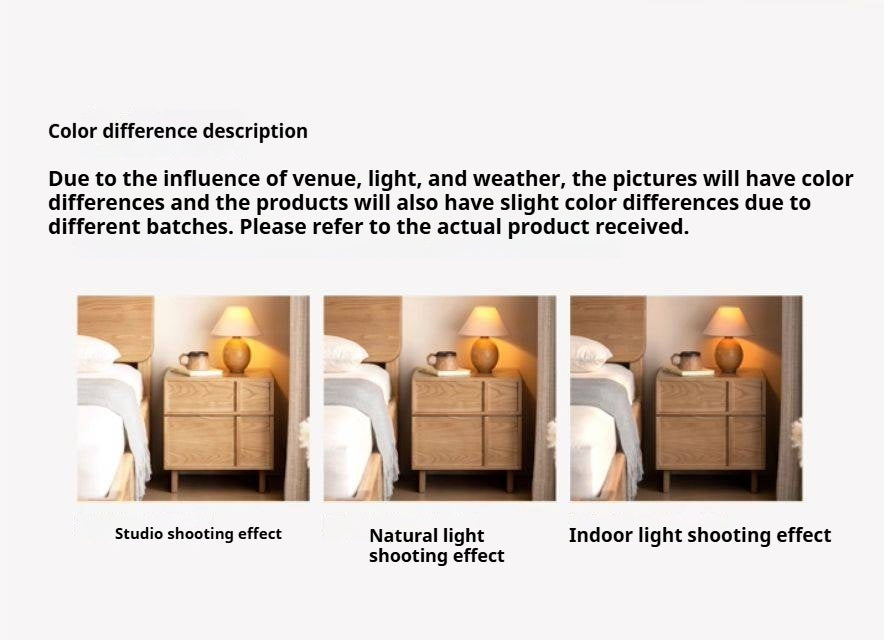 Ash Solid Wood Wabi-Sabi Style Nightstand.