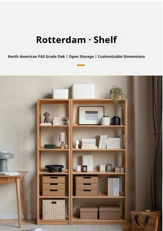 Oak Solid Wood Multi-Layer Bookshelf