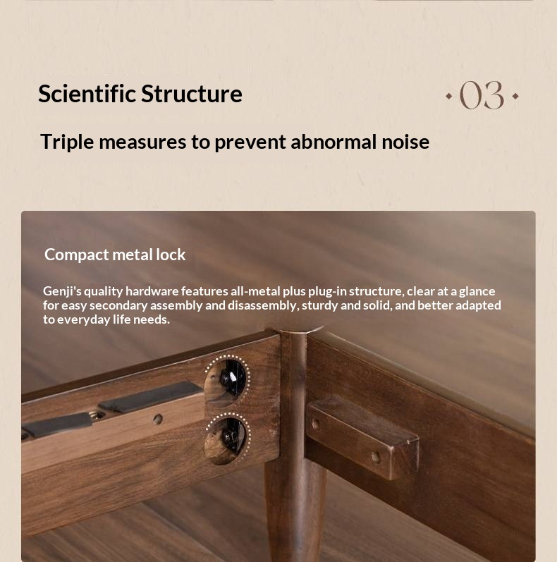 Black Walnut Solid Wood Genuine Leather Soft Bed