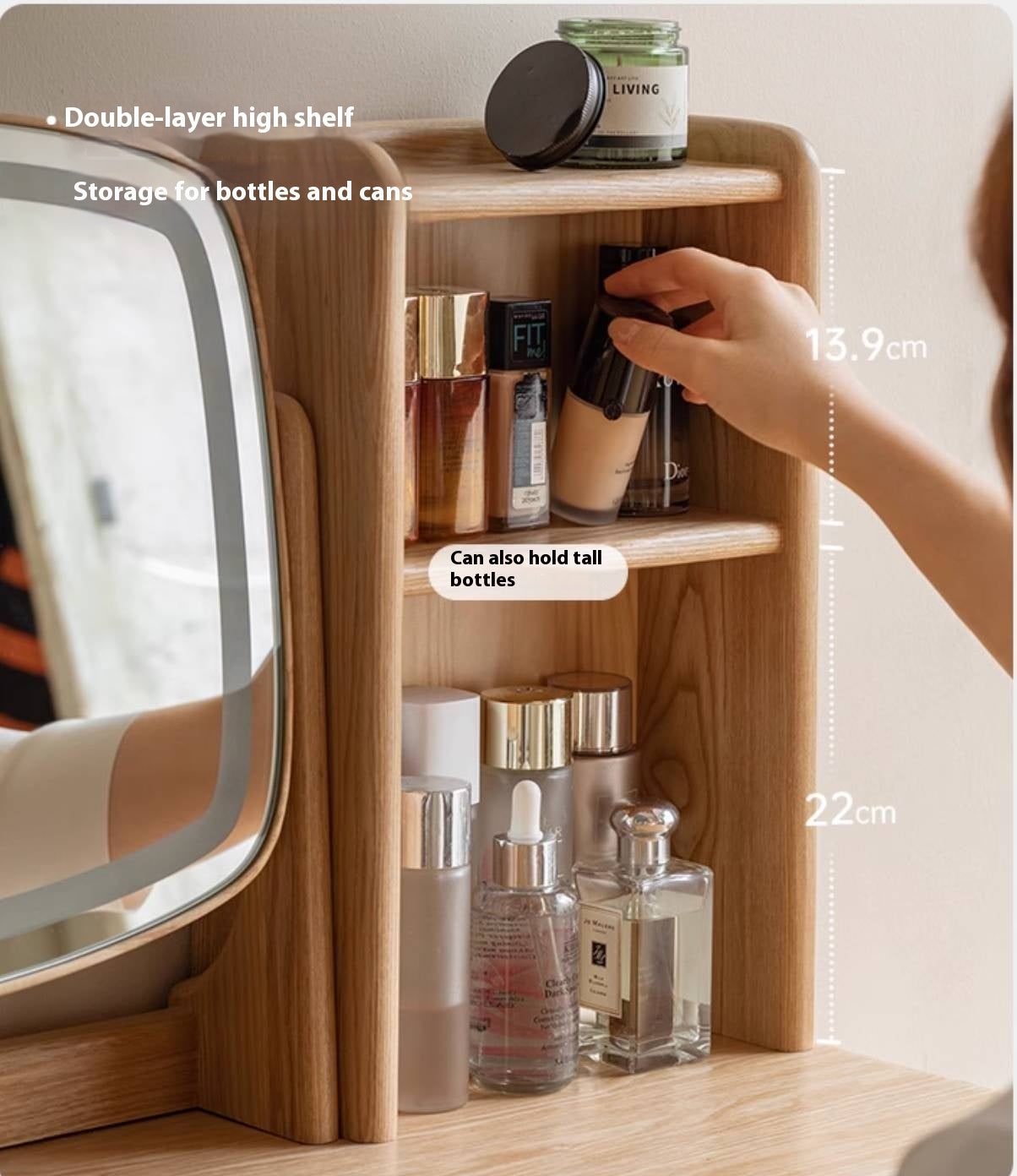 Ash Solid Wood Modern Style Vanity Table Multi Functional.