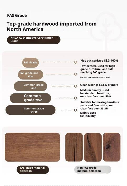 Black Walnut, Sandalwood, Oak Solid Wood Skeleton Line Chest of Drawers