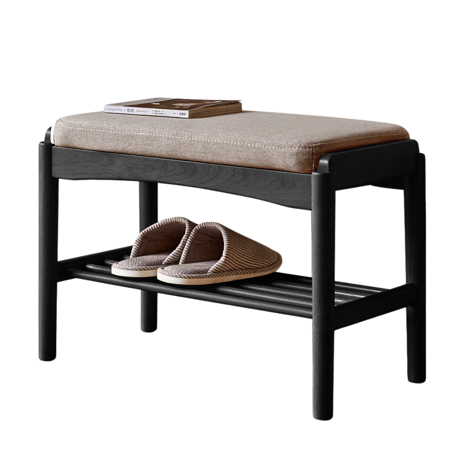 Back Walnut, Oak, Beech, Cherry Solid Wood Shoe Storage Bench