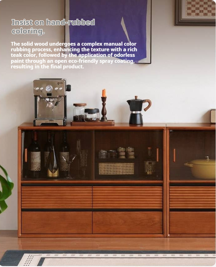 Poplar Solid Wood Vintage Style Study Storage Cabinet