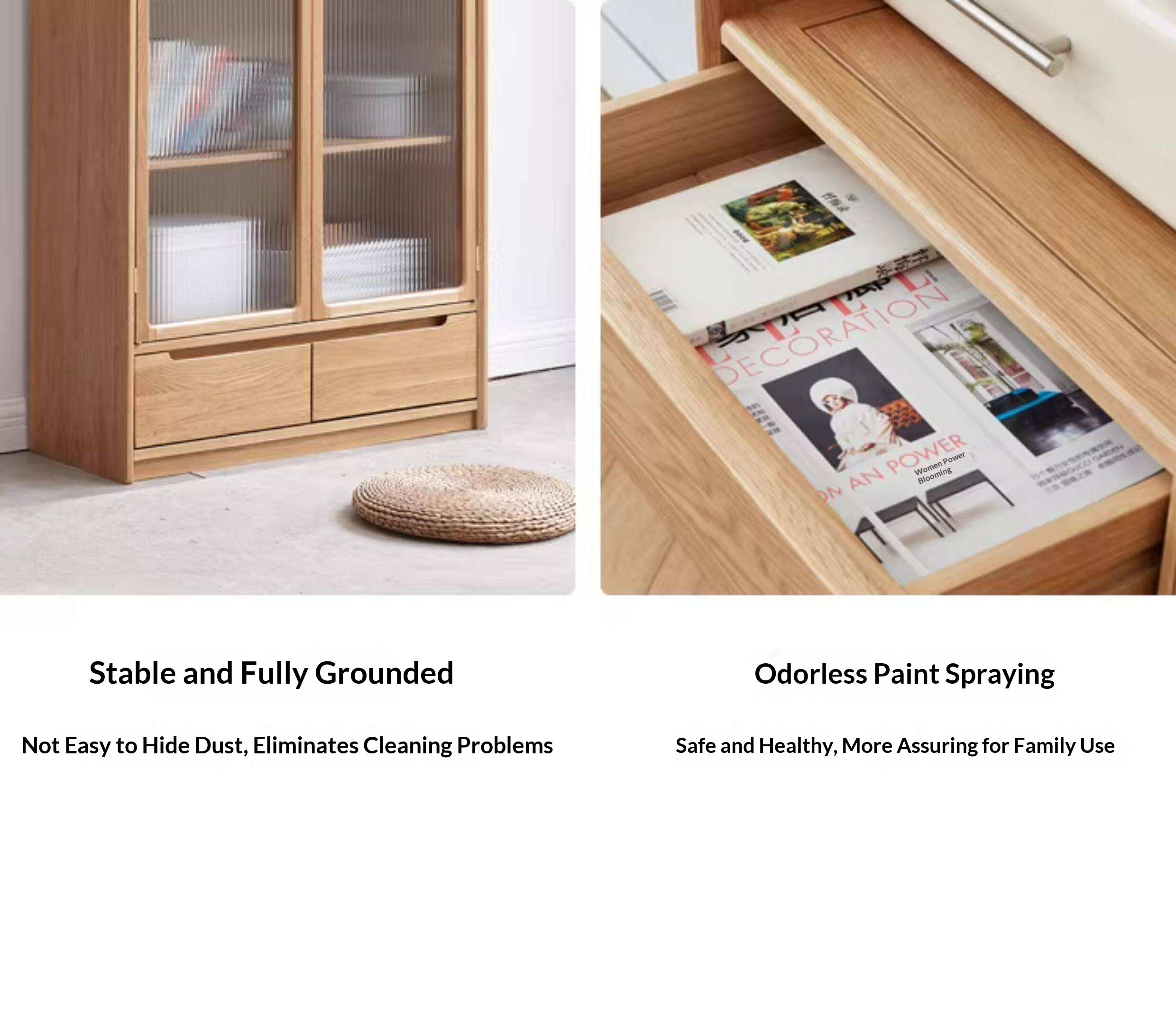 Oak Solid Wood Bookcase Free Combination Floor-to-ceiling Bookshelf