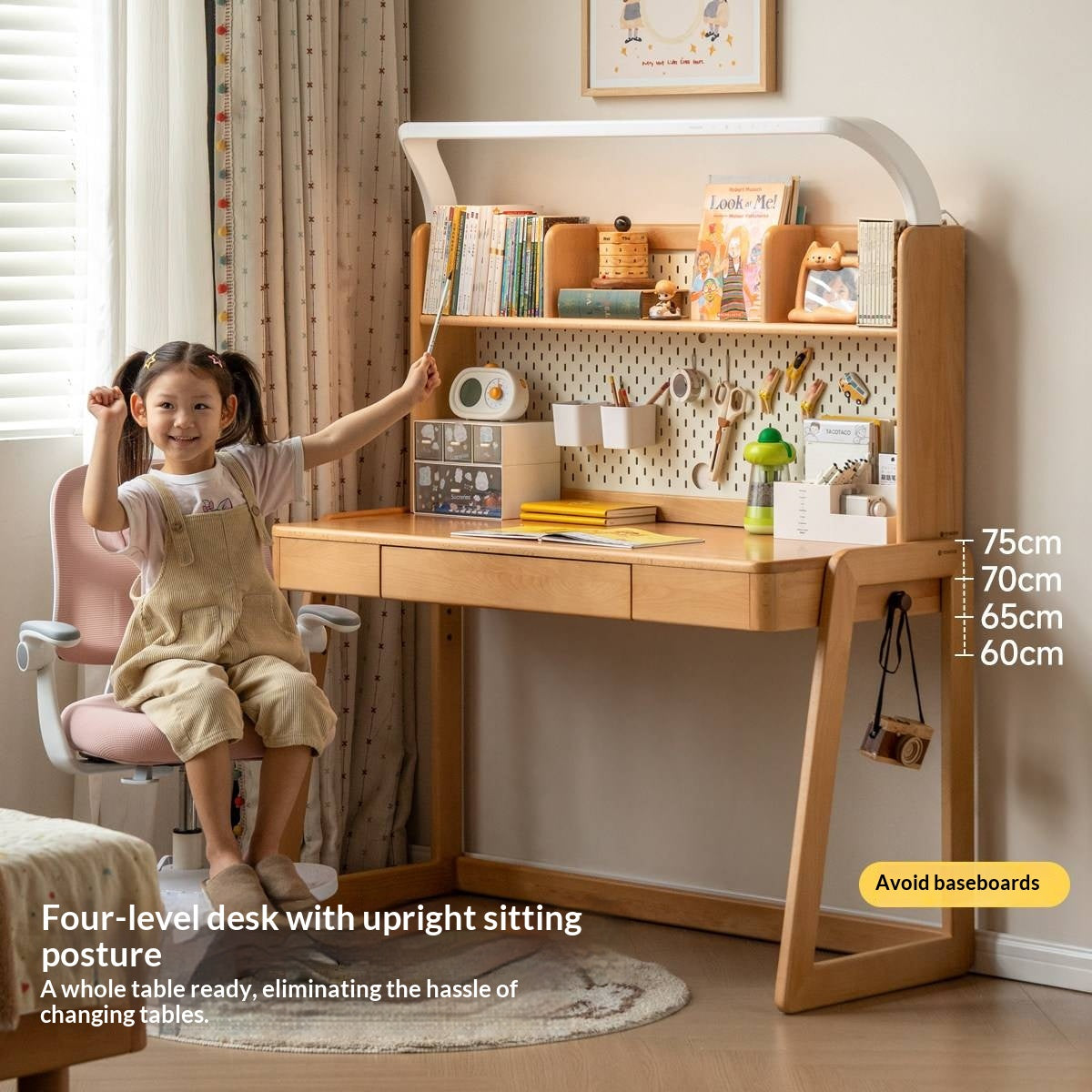 Beech Solid Wood Kids Study Table