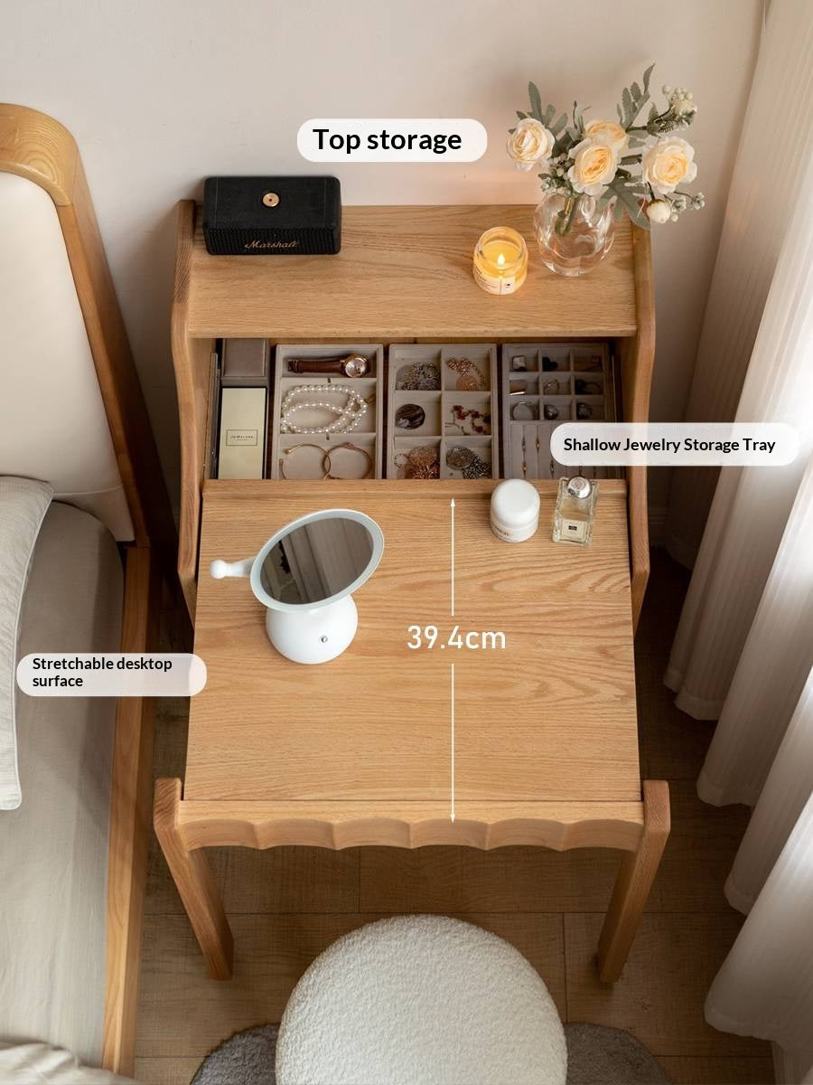 Oak Solid Wood Telescopic Vanity Table