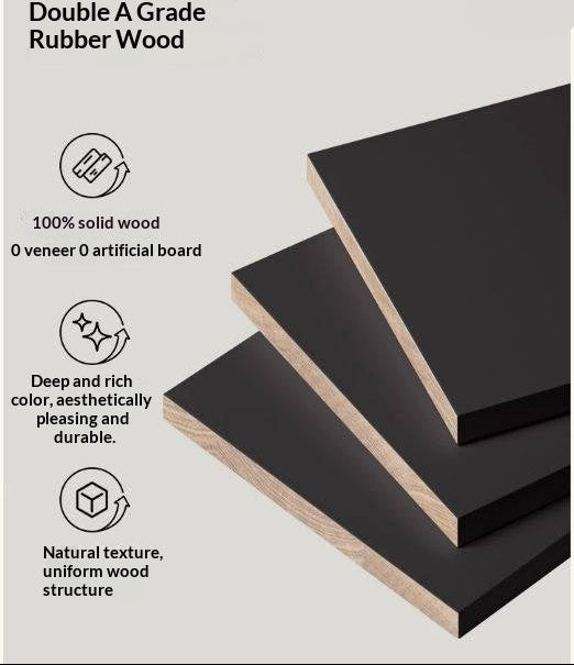 Solid RubberWood Black Vanity Table Mirror LED Touch