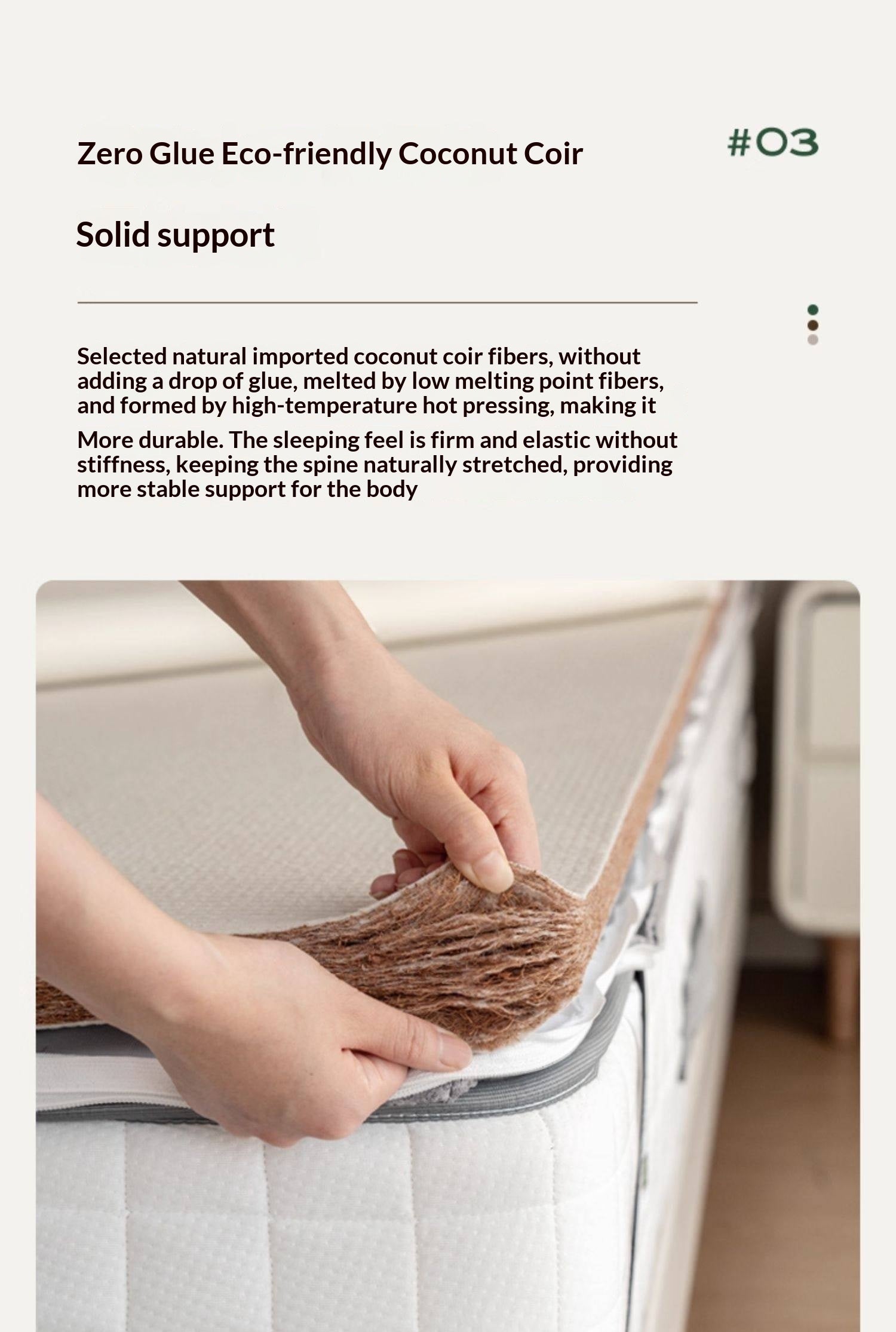 Zero-Glue Coconut Fiber Lumbar Support Firm Mattress — Removable, Washable, Latex Thin Mattress