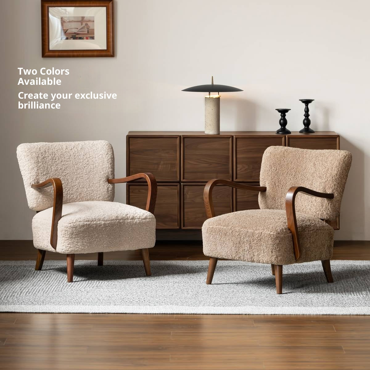 Ash Solid Wood French Retro Teddy Armchair