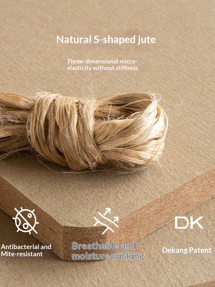 Zero-Glue Mattress S-Shaped Jute Hard Mattress Natural Latex Back Support Mattress Whole Mesh Spring Mattress Golden Hemp