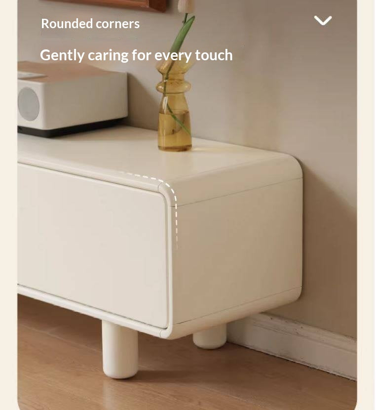 Solid RubberWood Storage White TV Cabinet.