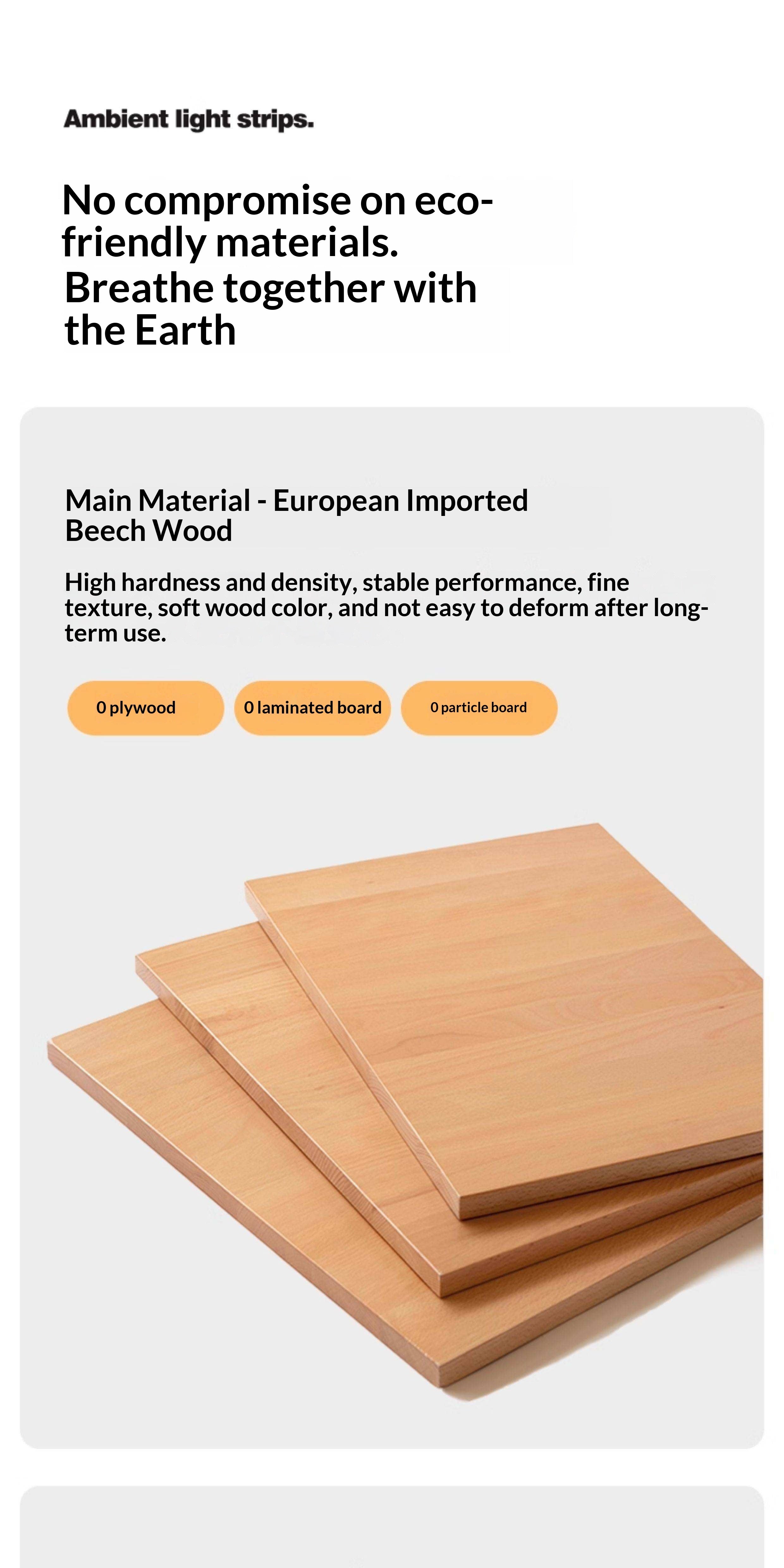 Beech Solid Wood Bookshelf Combination, Open Storage Cabinet