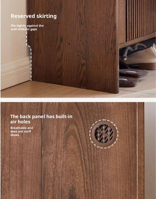 Oak Solid Wood Italian Light Luxury Shoe Cabinet