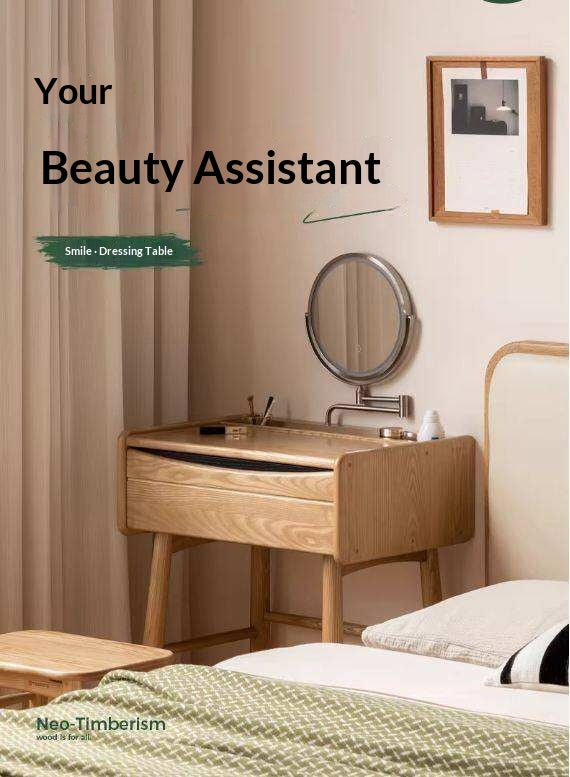 Ash Solid Wood Modern Vanity Table