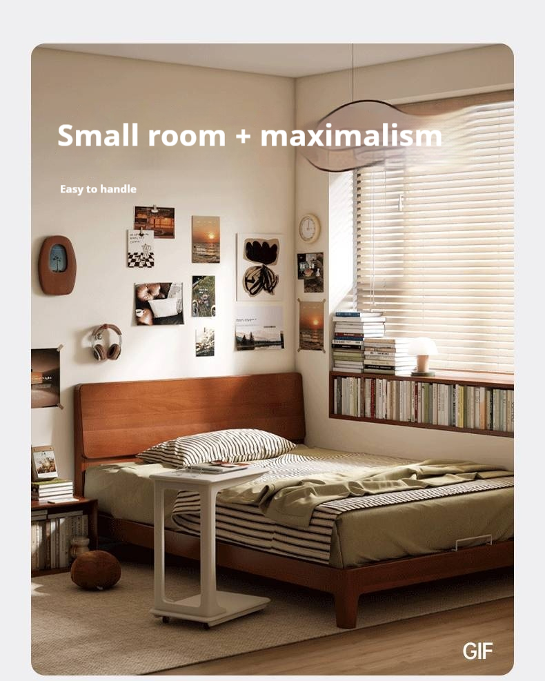 Poplar Solid Wood Bed — Retro Edge Vintage Slab Bed