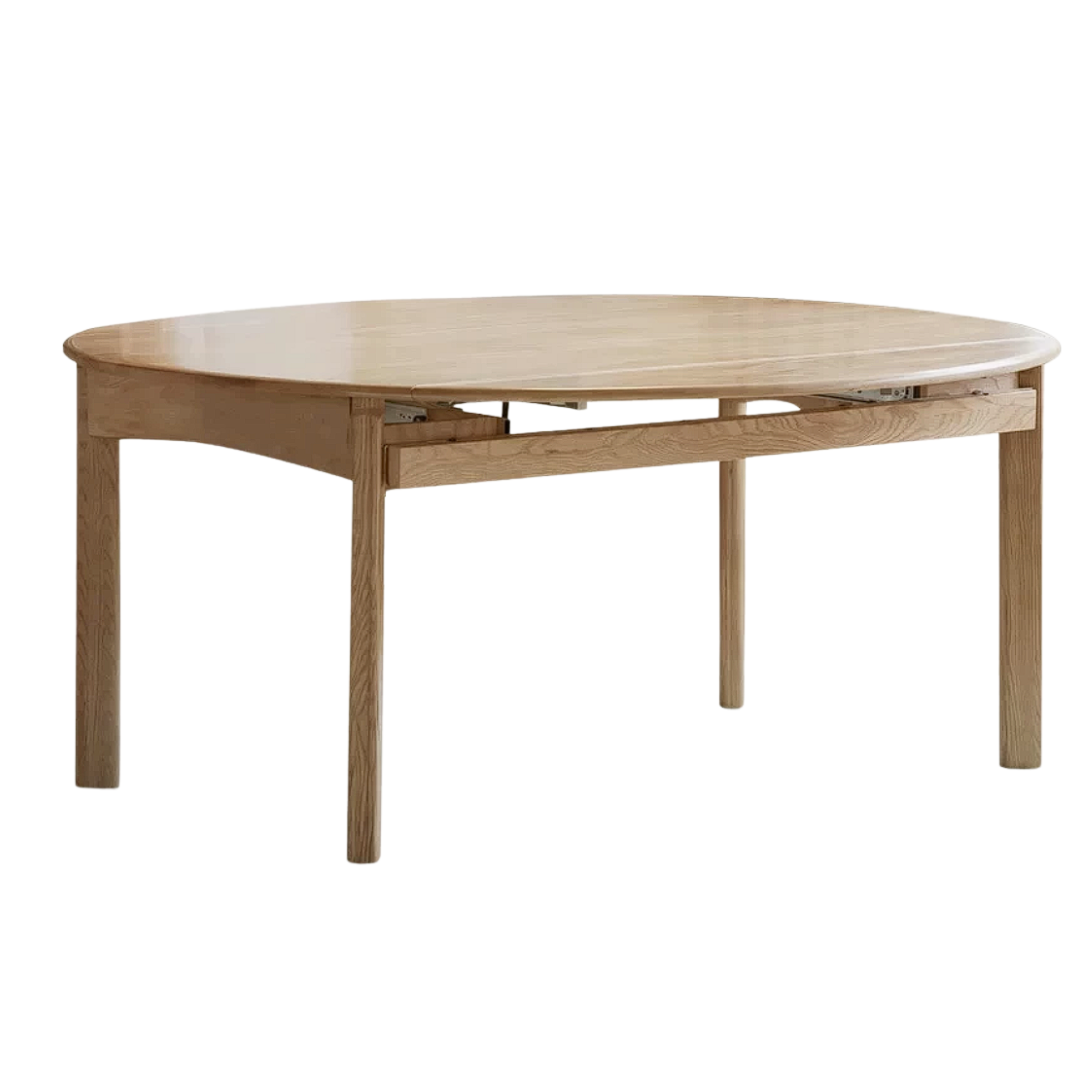 Black Walnut, Ash, White Ash Solid Wood Folding Dining Table with Rock Plate Round Top