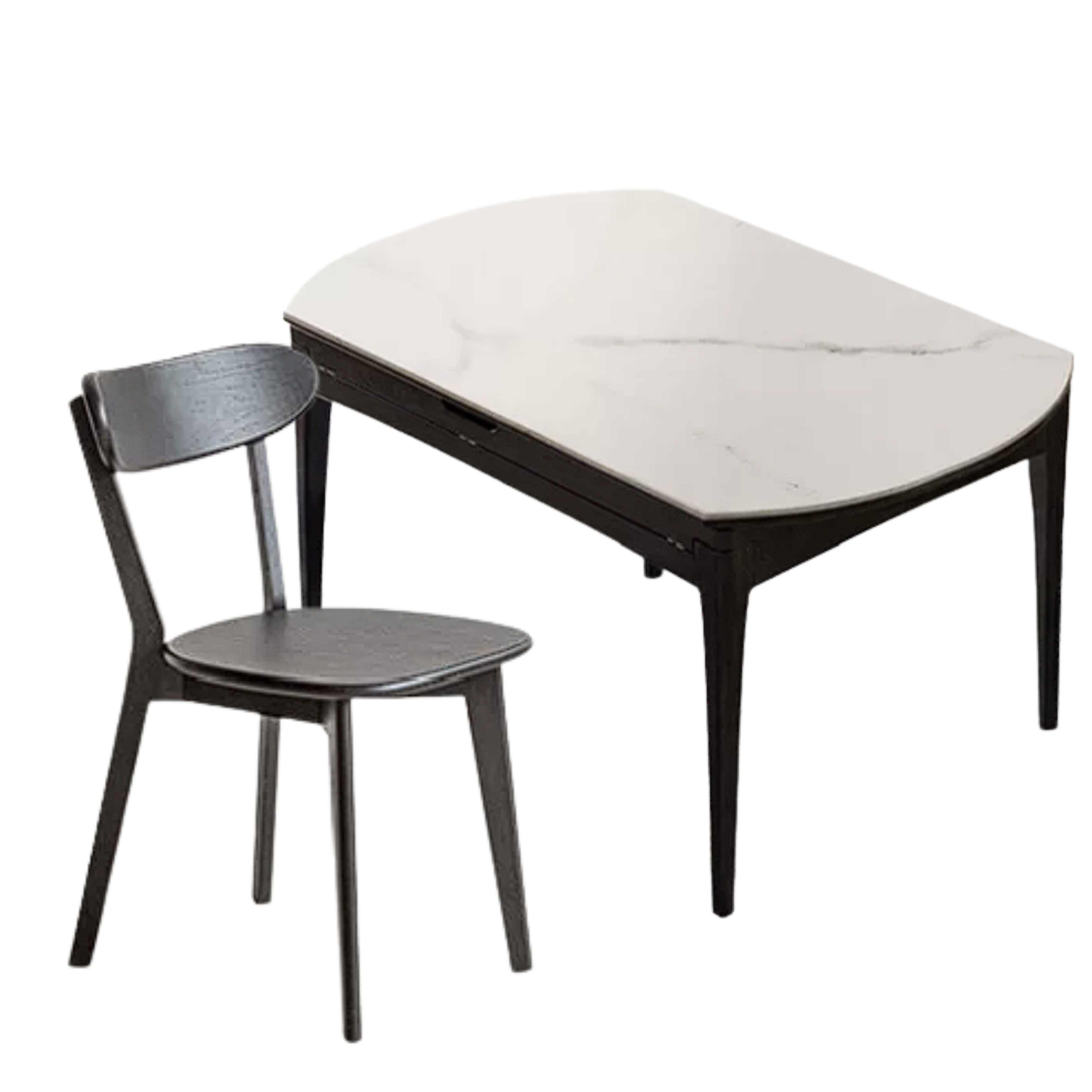 Oak Solid Wood Light Luxury Rock Slab Folding Dining Table