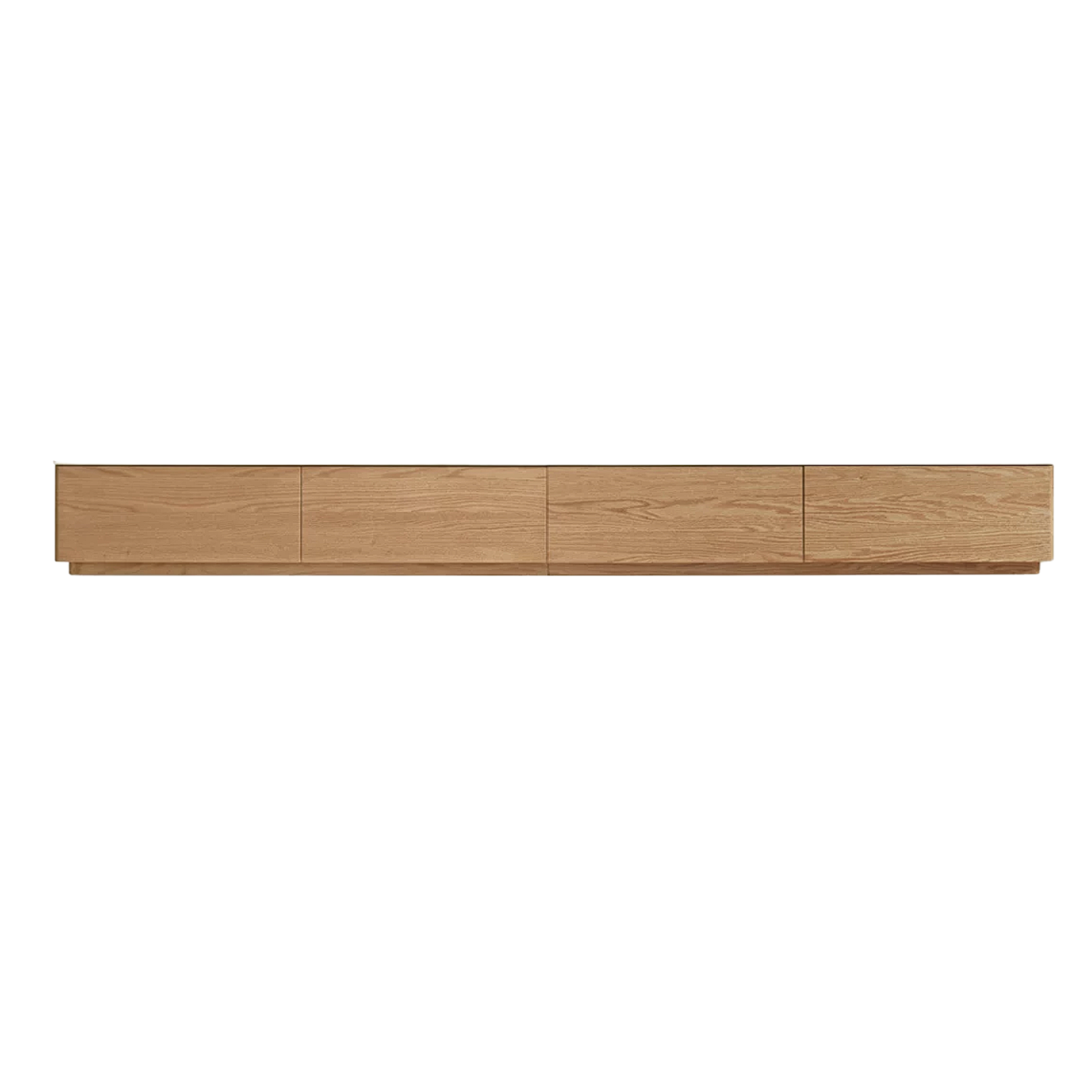 Oak, Rubberwood Floating TV Stand with Sintered Stone Top
