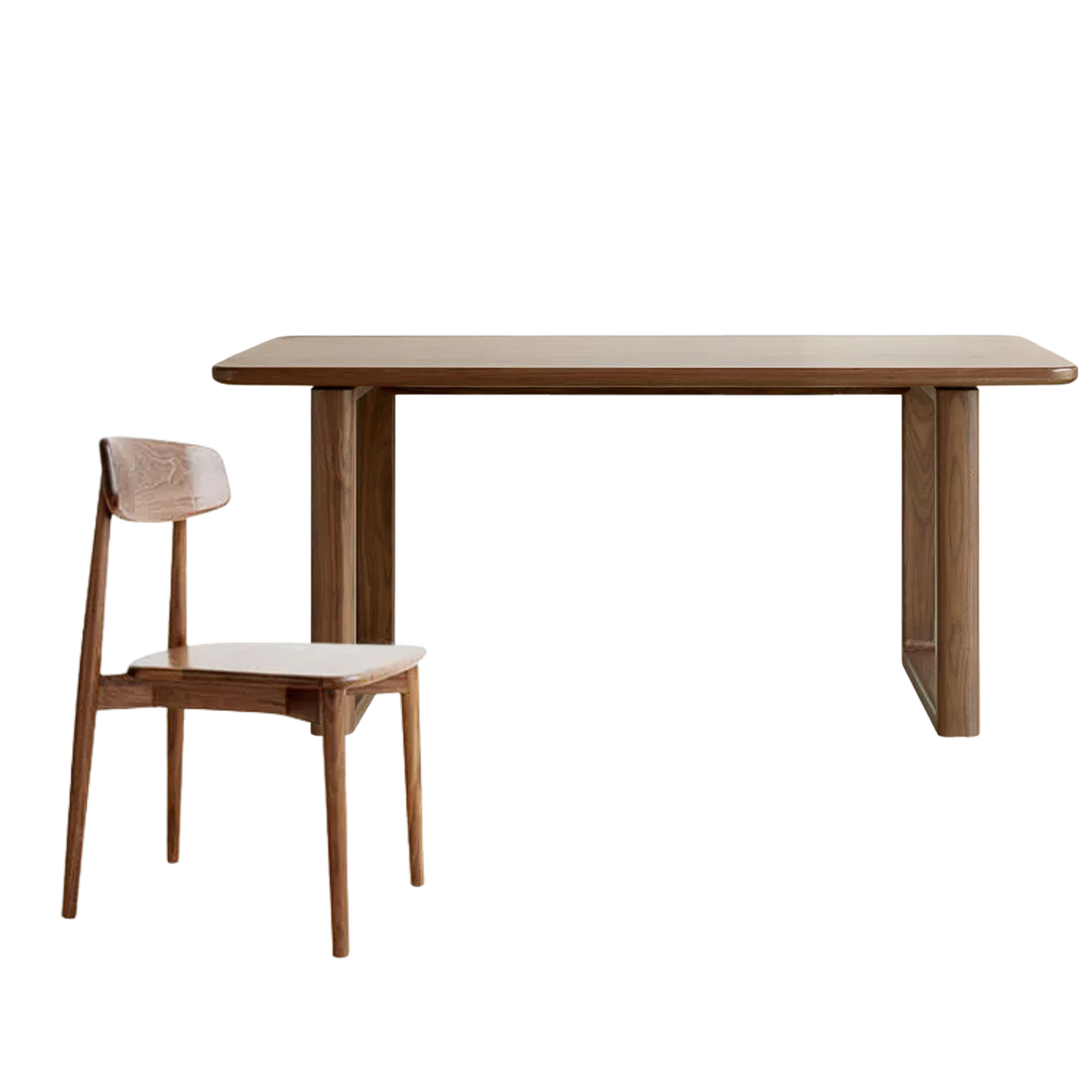 Oak, Ash, Sandalwood, Black Walnut Solid Wood Full Large Plate Dining Table