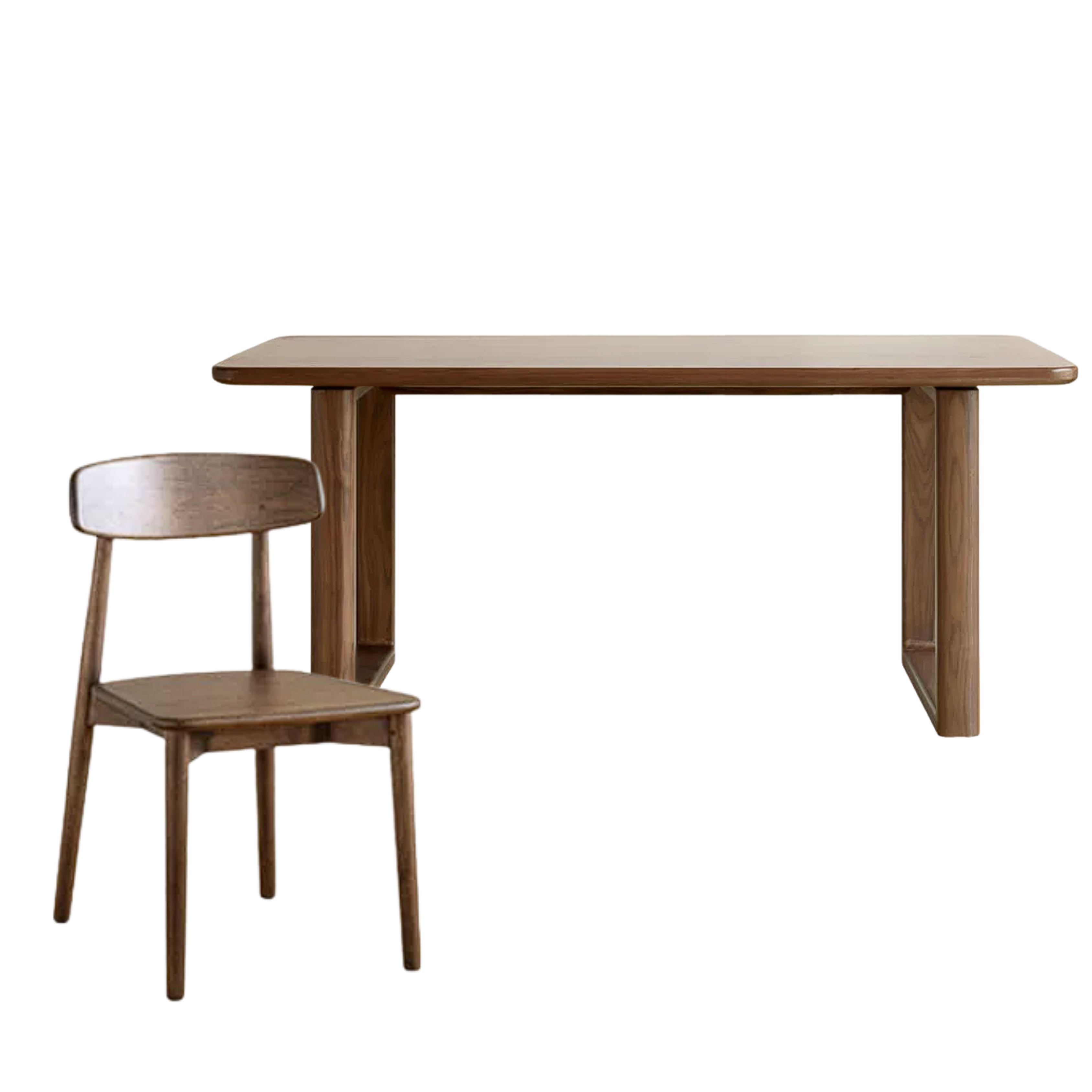 Oak, Ash, Sandalwood, Black Walnut Solid Wood Full Large Plate Dining Table