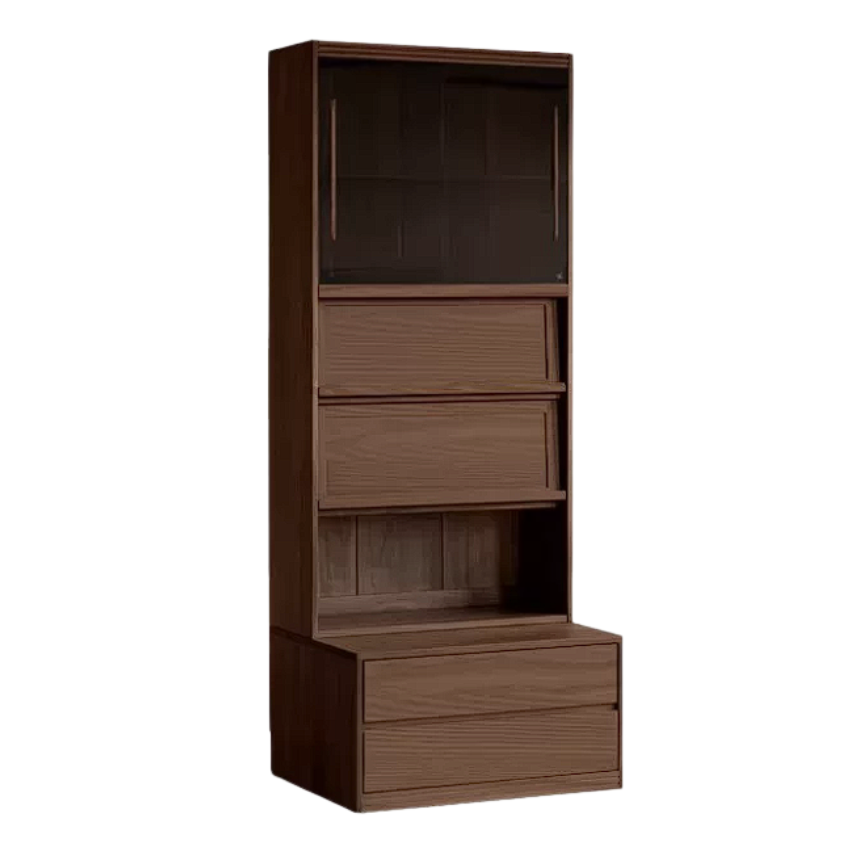 Sandalwood, Oak, Ash Solid Wood Combination Bookcase