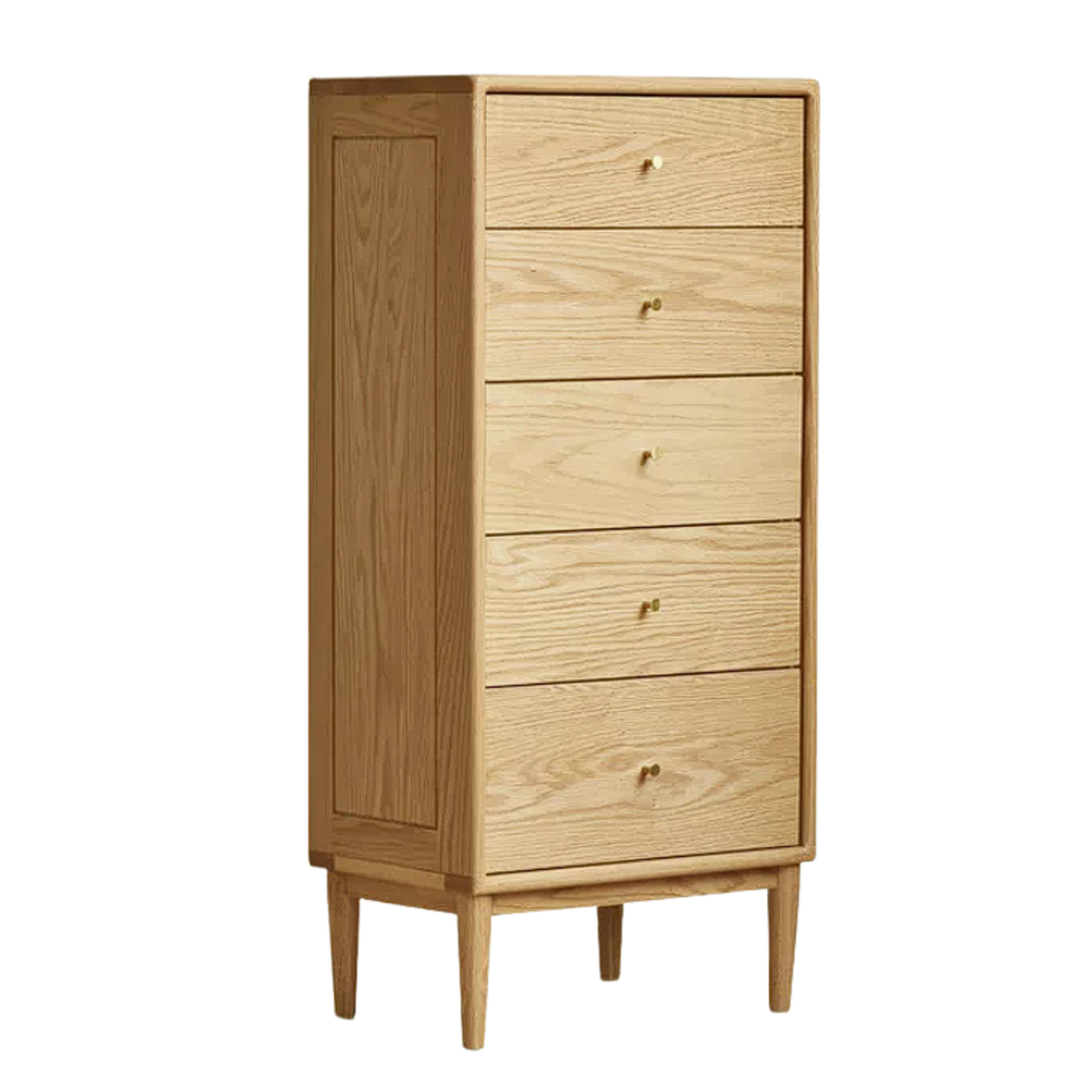 Oak Solid Wood, Solid Rubberwood Nordic Chest of Drawers