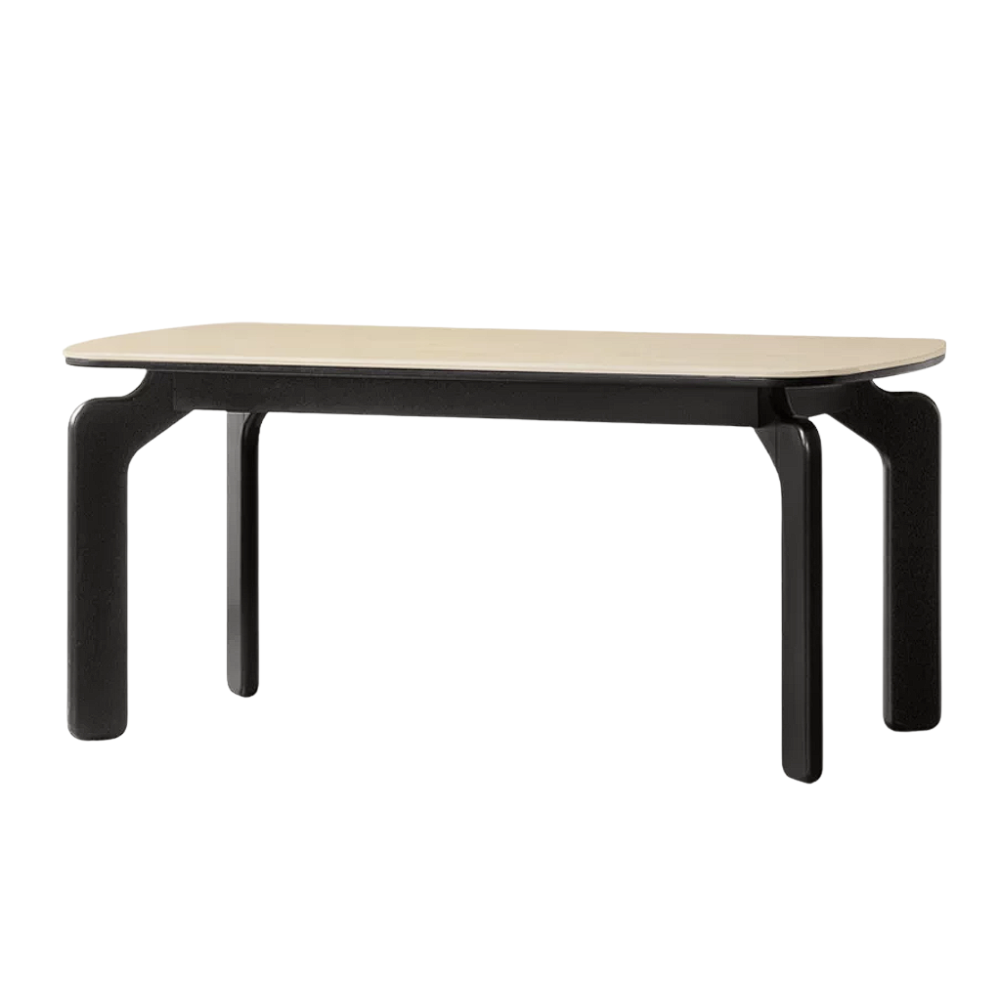 Solid Rubberwood Dining Table with Curved Splayed Legs