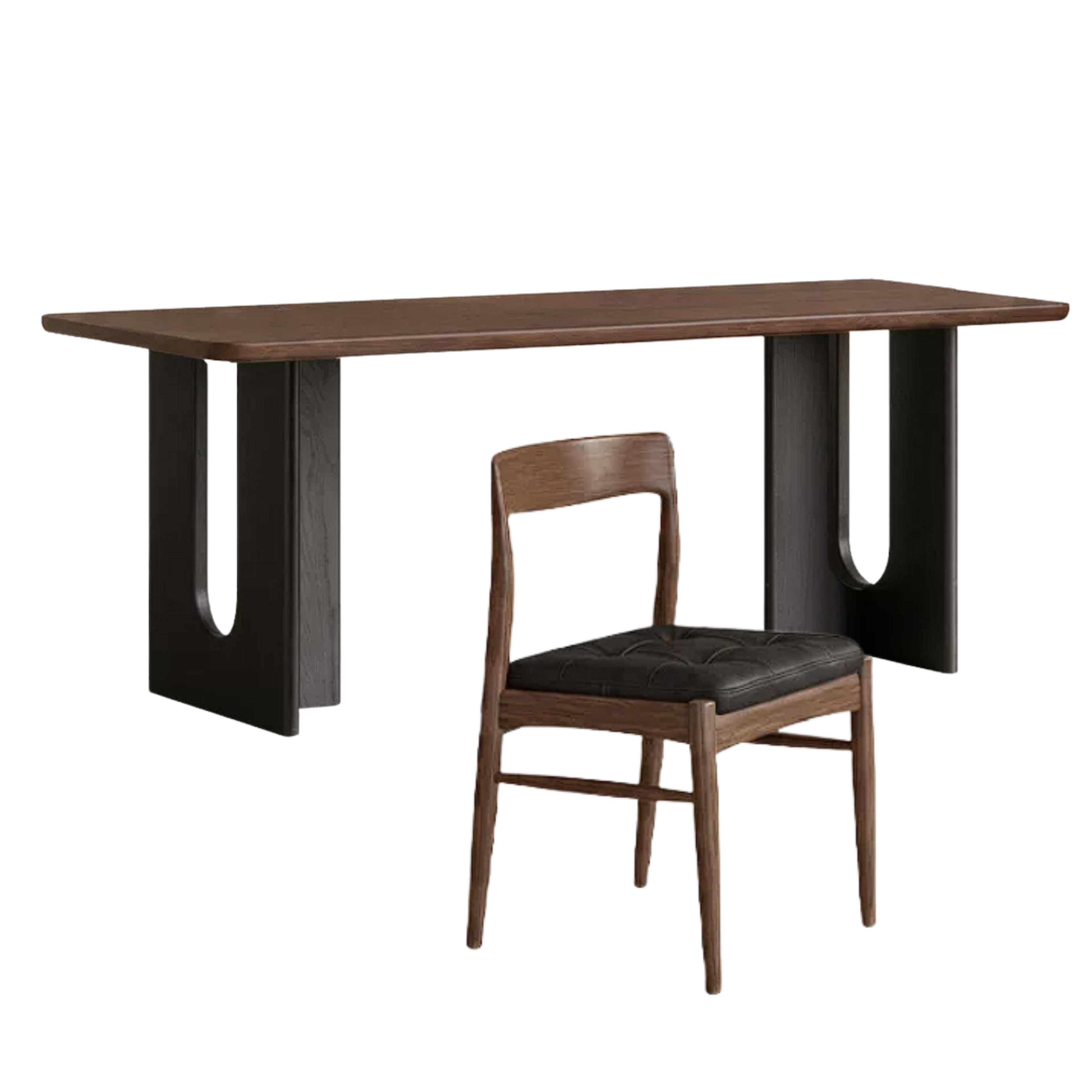 Black Walnut, Golden Pearwood Solid Wood Light Luxury Dining Table