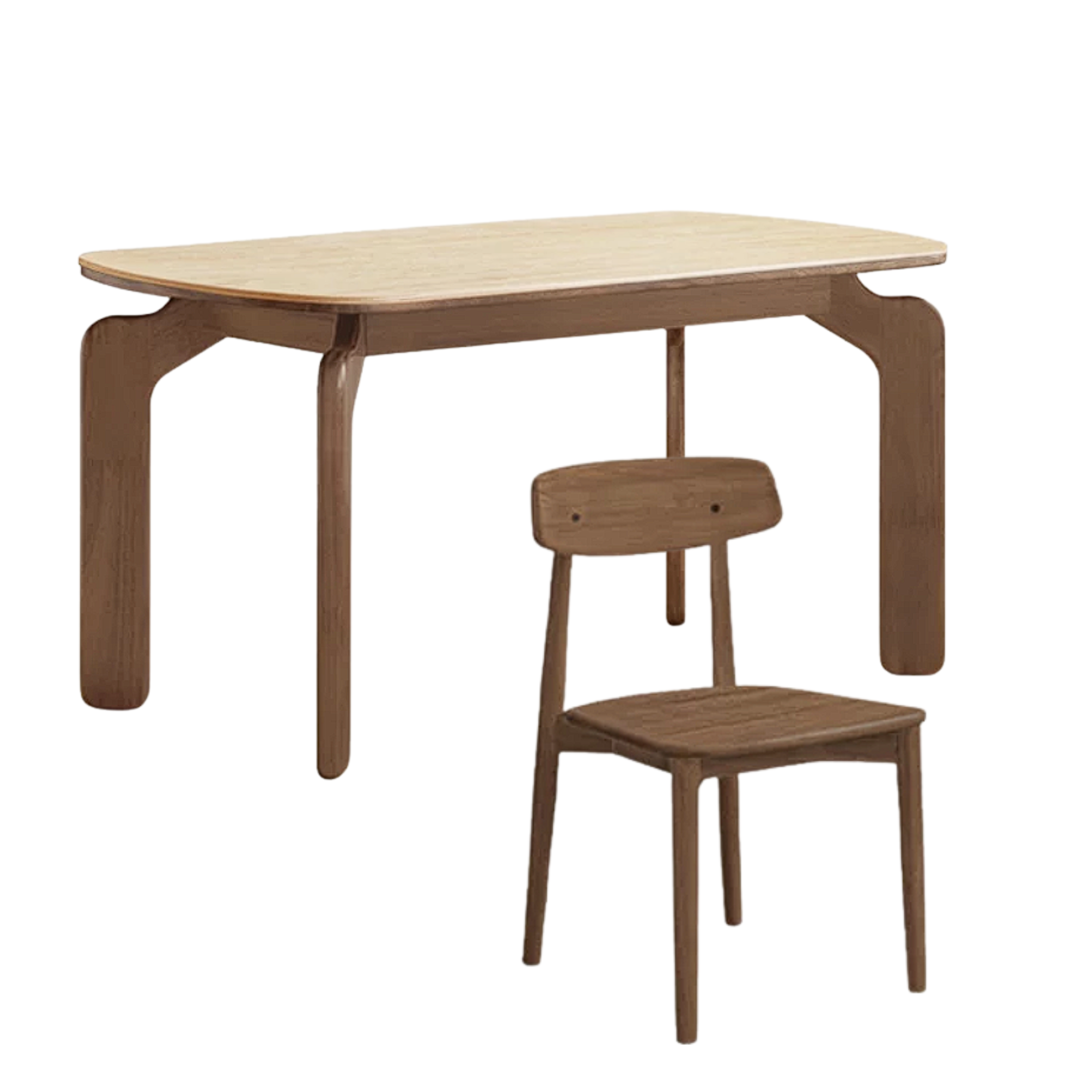 Sandalwood, Rubberwood Solid Wood Rock Board Retro Antique Style Dining Table