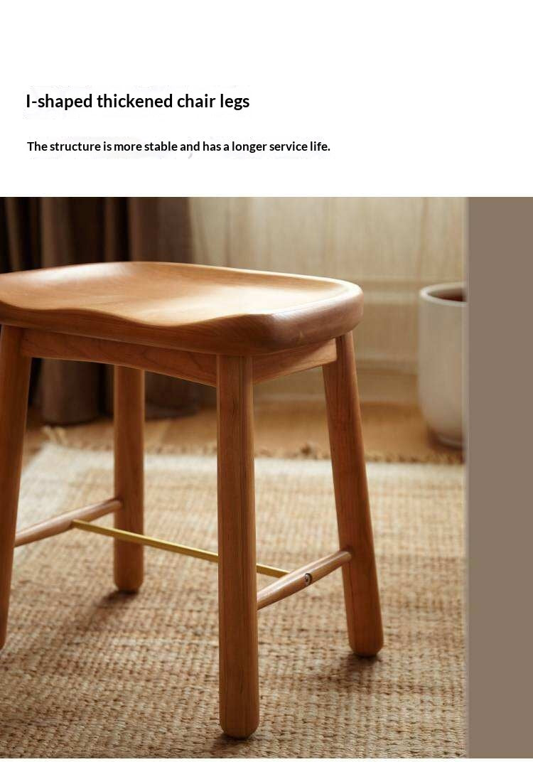 Cherry, Oak Solid Wood Makeup Stool