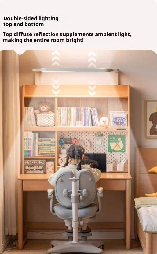 Beech Solid Wood Bookshelf Integrated Сhildren's Learning Desk