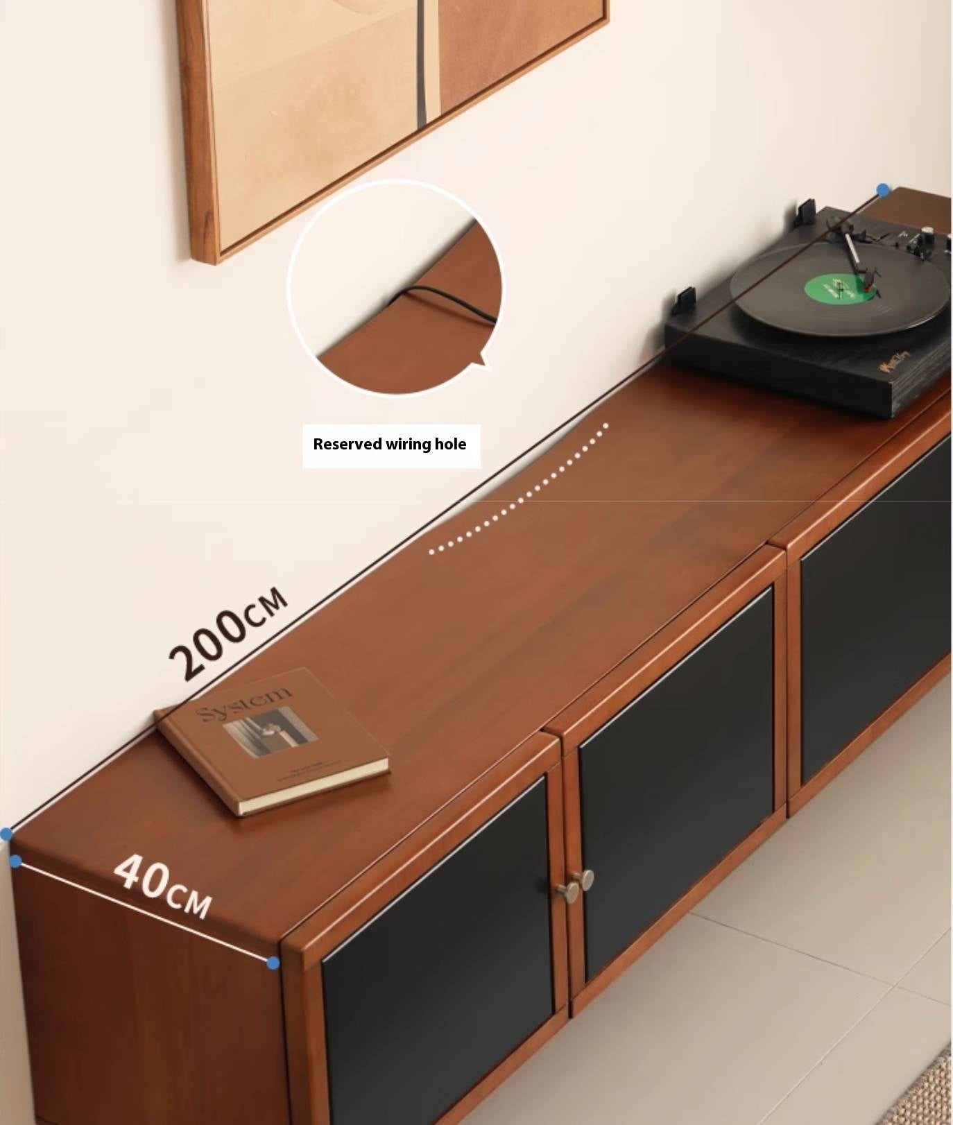 Poplar Solid Wood Bauhaus TV Stand.