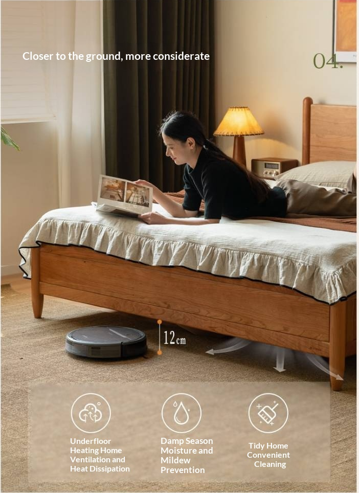 Cherry Wood, Black Walnut Solid Wood Box Bed