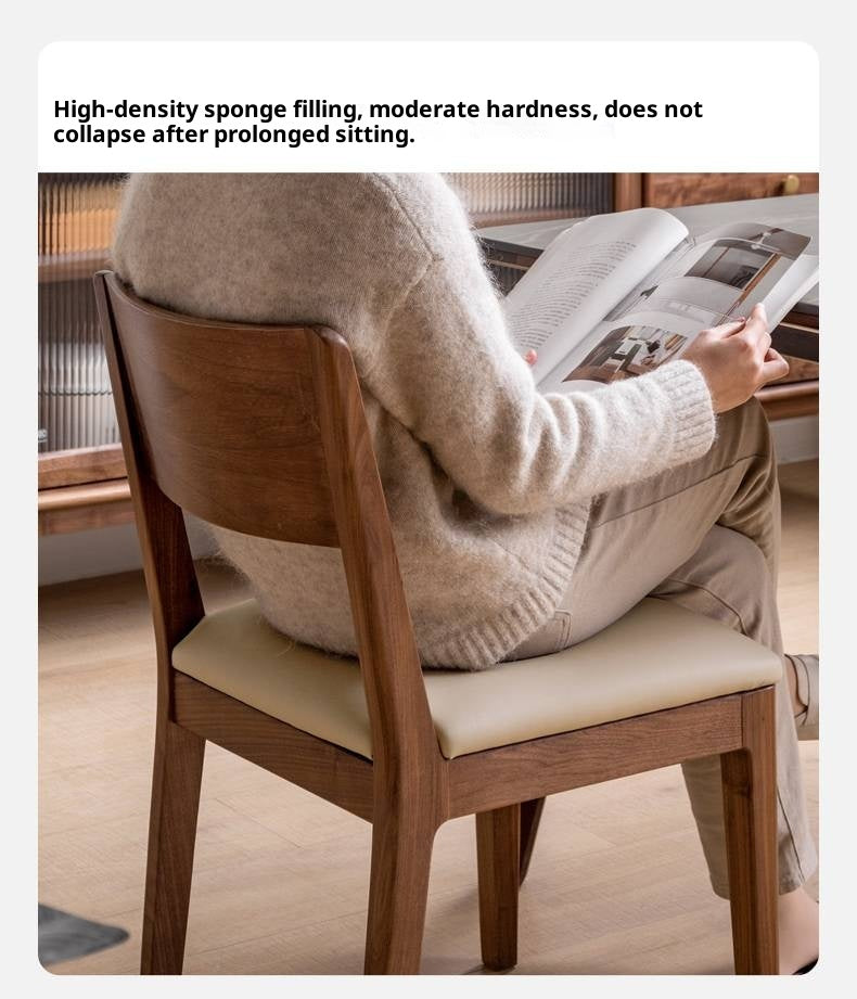 Set 4 pcs Black Walnut, Oak, Solid Rubberwood Dining Soft Chair