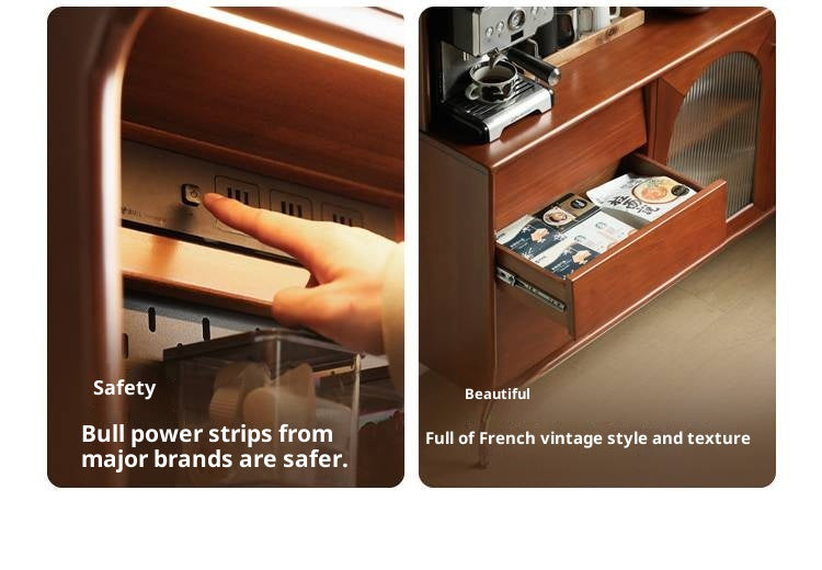 Poplar Solid Wood Style Retro Sideboard