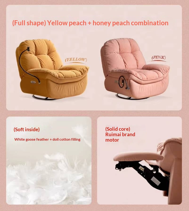 French Vintage Electric Recliner Chair with Cat-Scratch Resistant Fabric