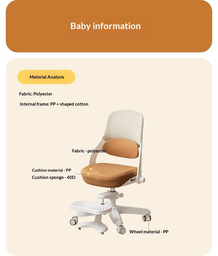 Kids Adjustable Swivel Study Chair with Footrest